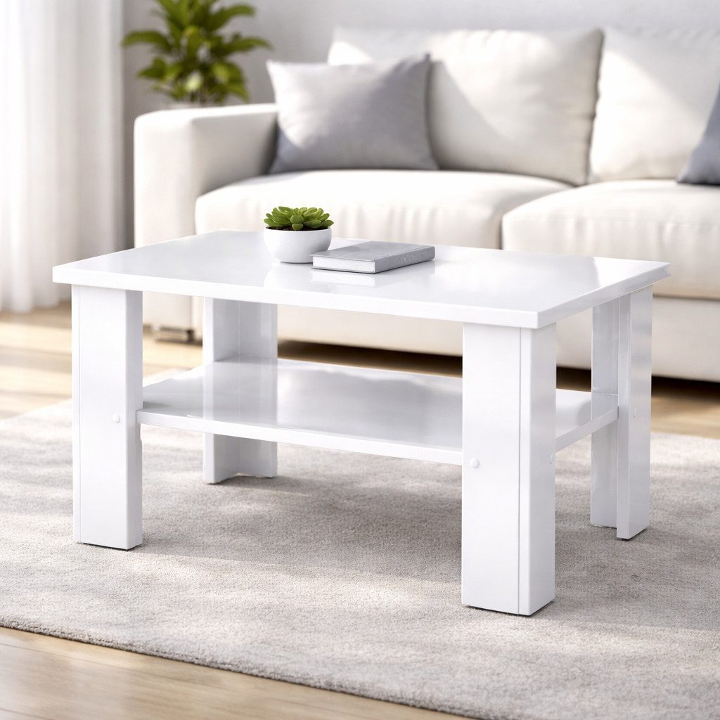 OTTO home Couchtisch CT 2 Wohnzimmertisch, Sofatisch, Beistelltisch, Kaffeetisch, Mit Ablage, quadratisch/rechteckig, weiß Hochglanz oder Sonoma-Dekor