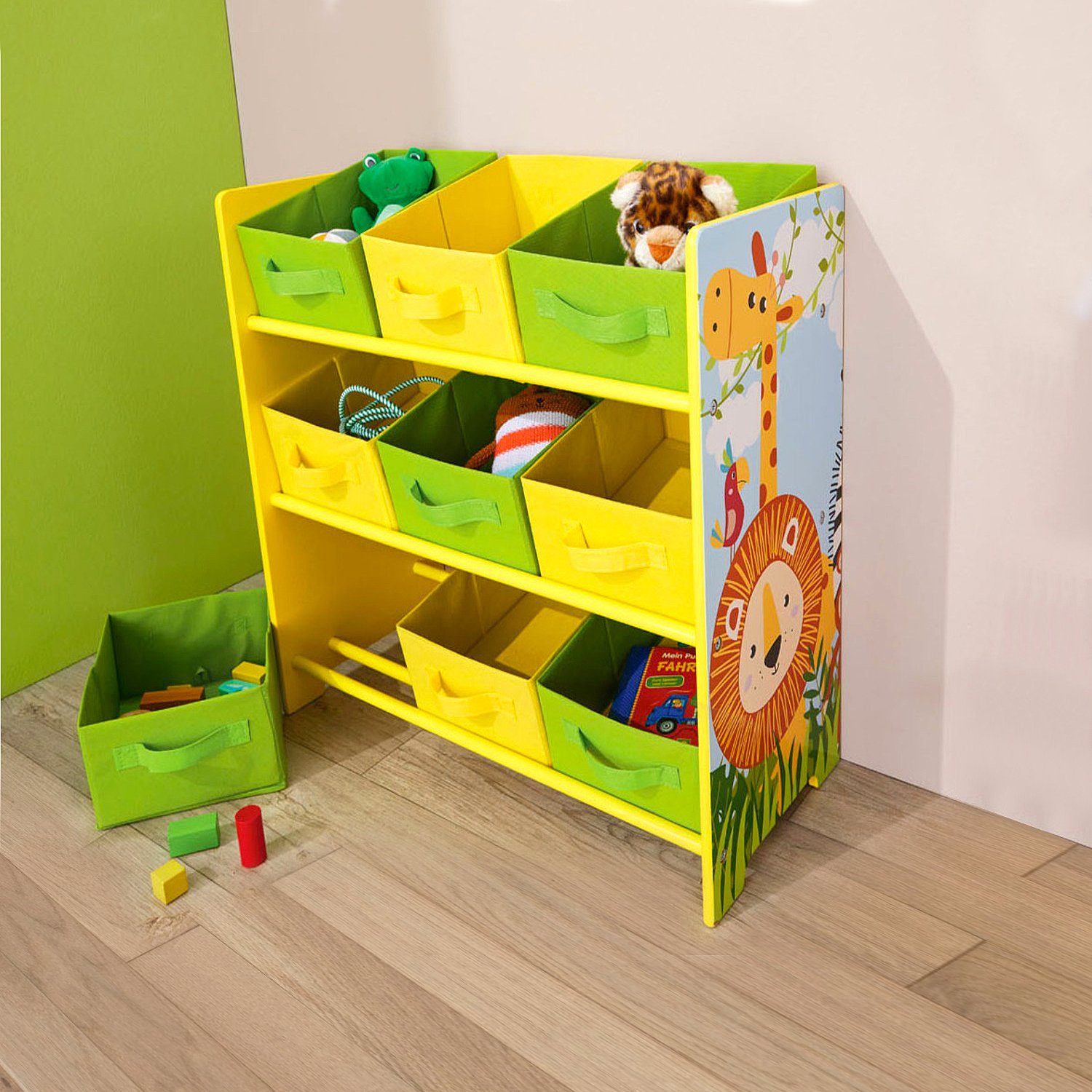 Kinderregal, Boxen Holzregal Spielzeugregal Regal Aufbewahrungsregal Spielzeuge 9 DM-Handel für mit Kinderregal