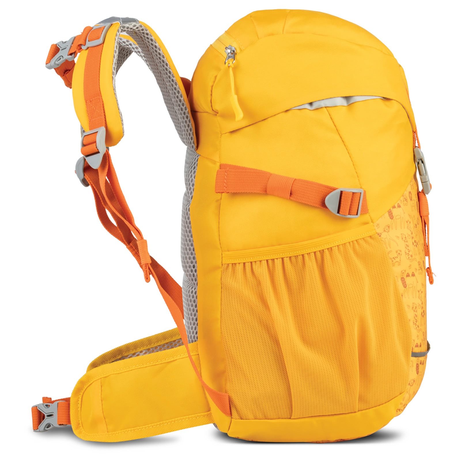 fabrizio® Rucksack Fabrizio Rucksack gelb Polyester recycelt, Kinder Kinderrucksack Polyester, recycelt, gelb ca. 19cm hoch