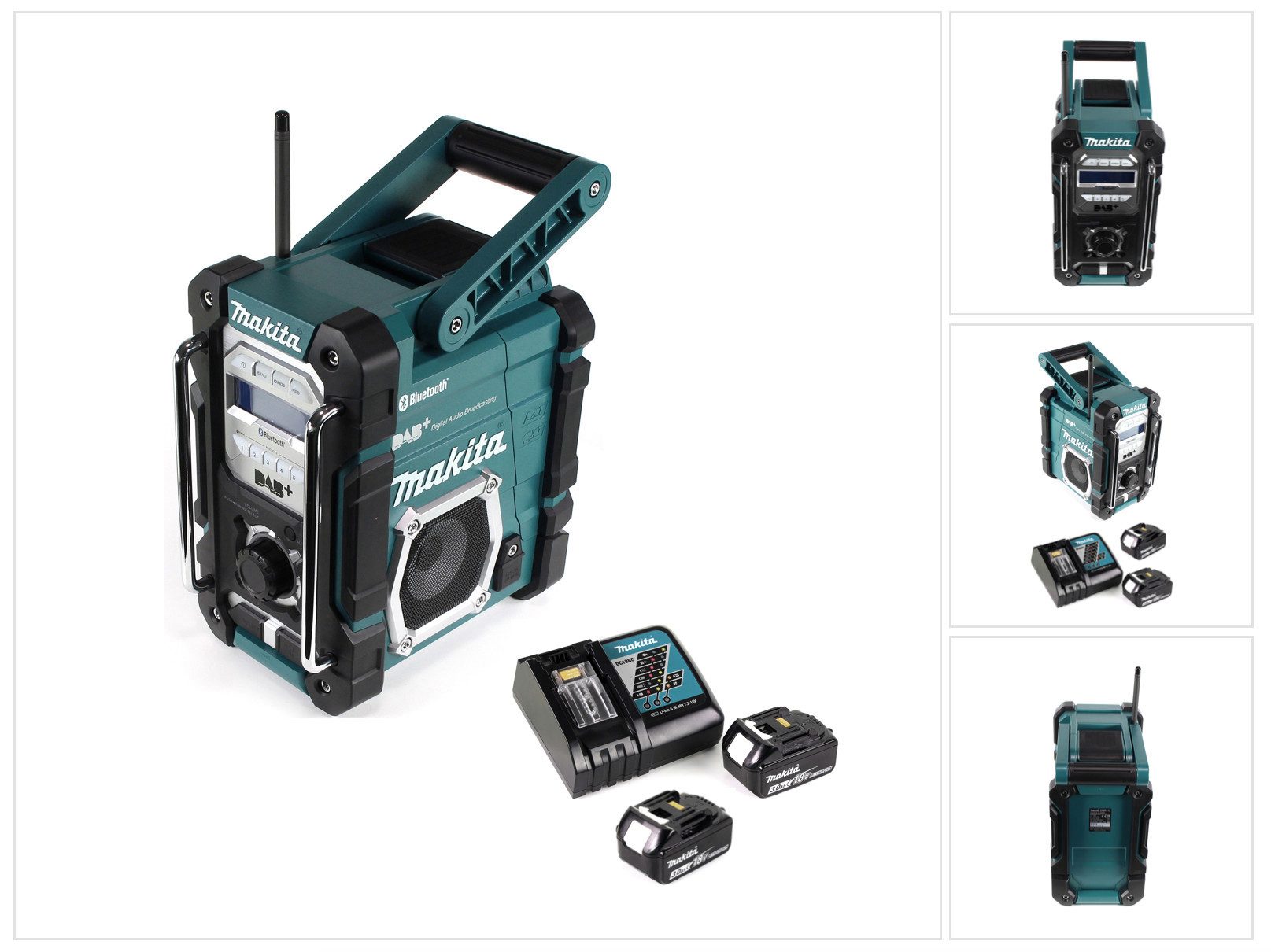 Makita DMR 112 RF Akku Baustellen Radio 7,2 - 18V Bluetooth DAB+ + 2x 3,0Ah Baustellenradio