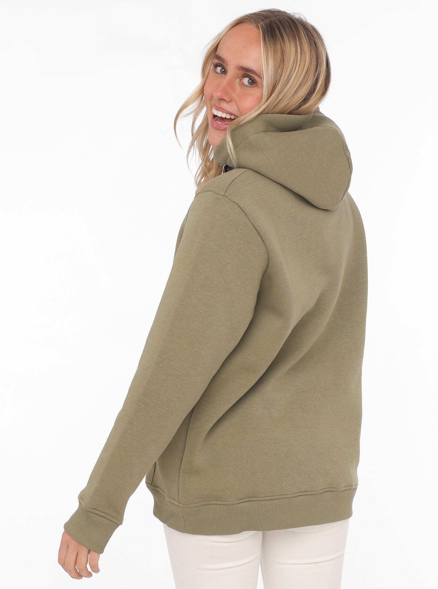 Zwillingsherz Hoodie Kapuze, Langarm, Kängurutasche, Leo-Details, modisch