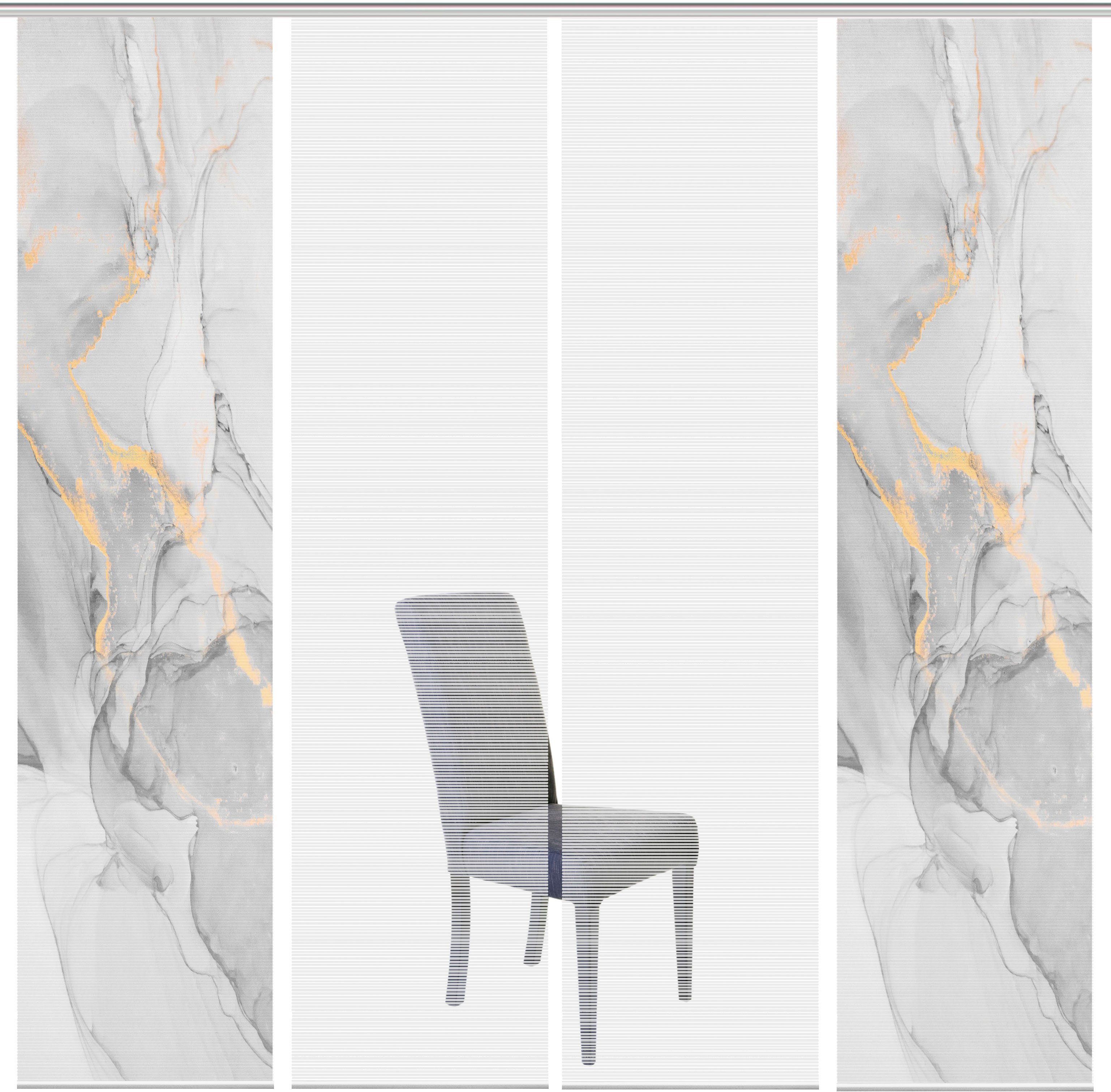 Vision S Schiebegardine MARMOSA 4er SET (4 St), Paneelwagen, blickdicht, Ba günstig online kaufen