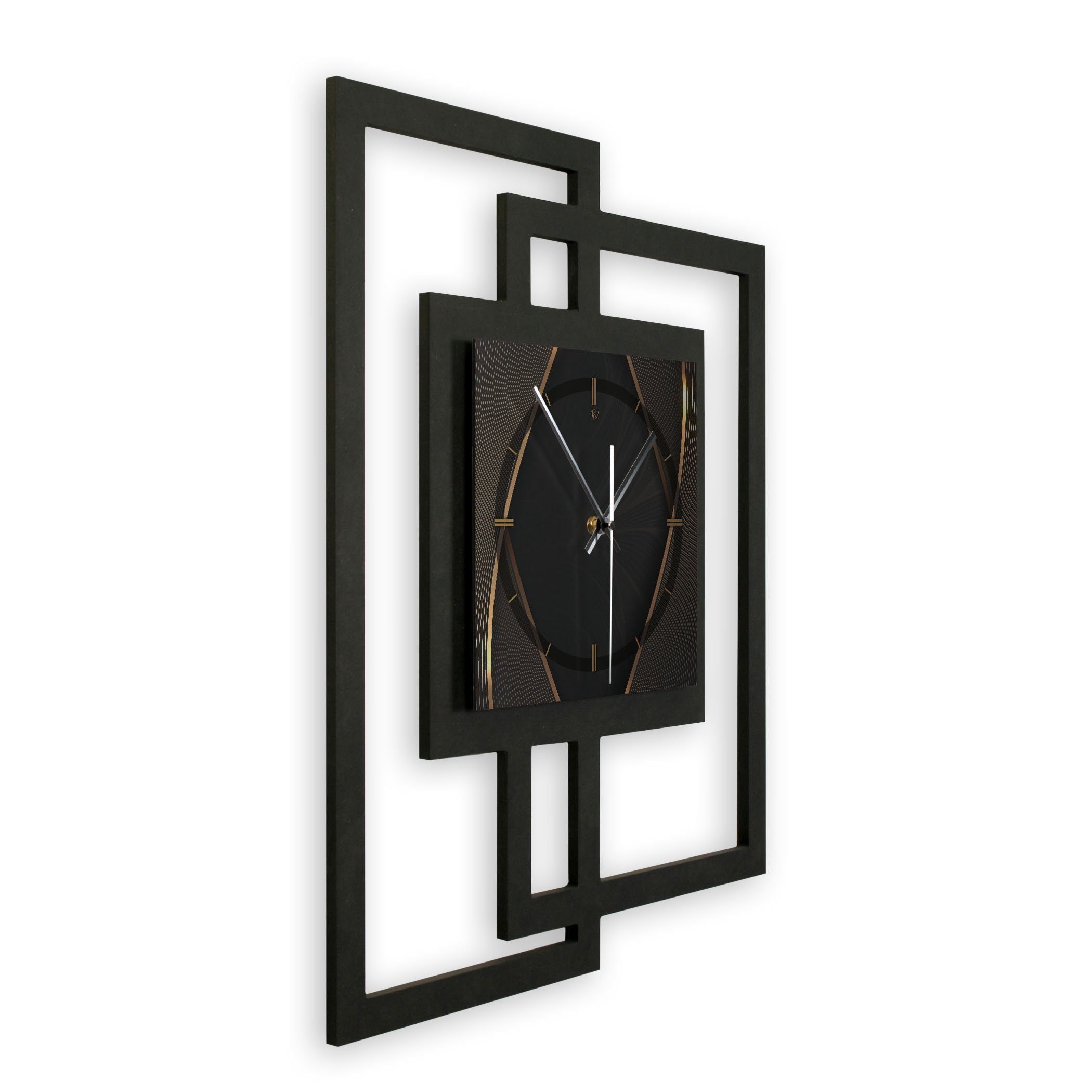 Kreative Feder Wanduhr Design-Wanduhr „Dark Elegance“ günstig online kaufen