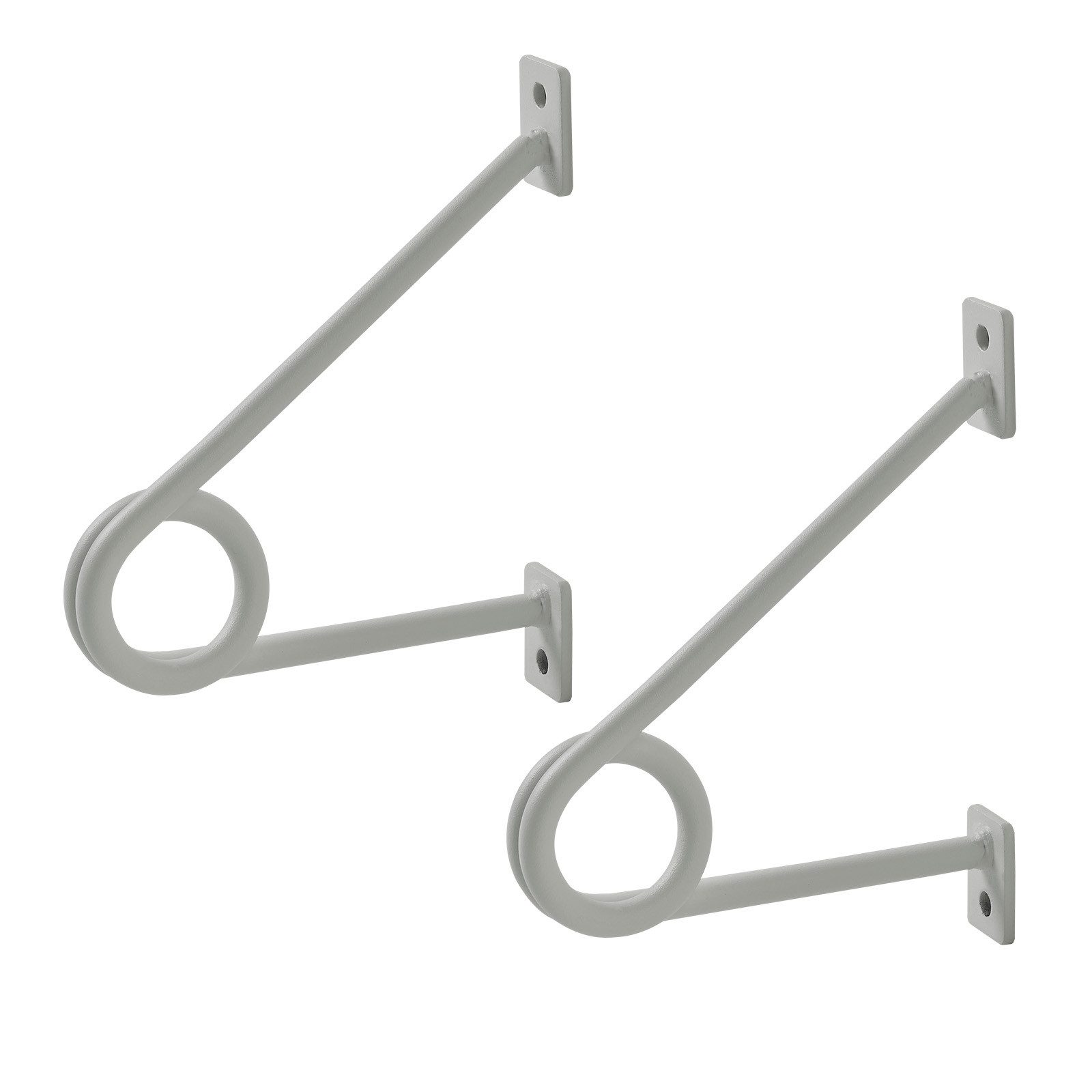 SO-TECH® Garderobe Rundstabhalterung 120 x 150 x 20 mm für Stangen bis Ø 30 mm (1 St), Weiß Satin pulverlackiert, für Garderobe & Küchenreling