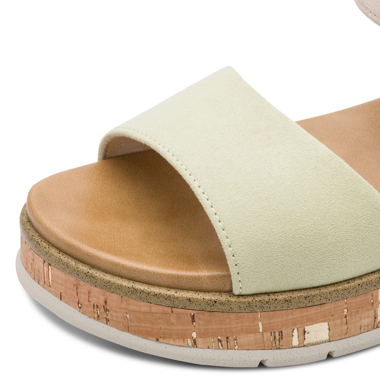 MARCO TOZZI GRADI Keilsandalette Plateau, Sommerschuh, Riemchensandale mit Sohle im Kork-Look