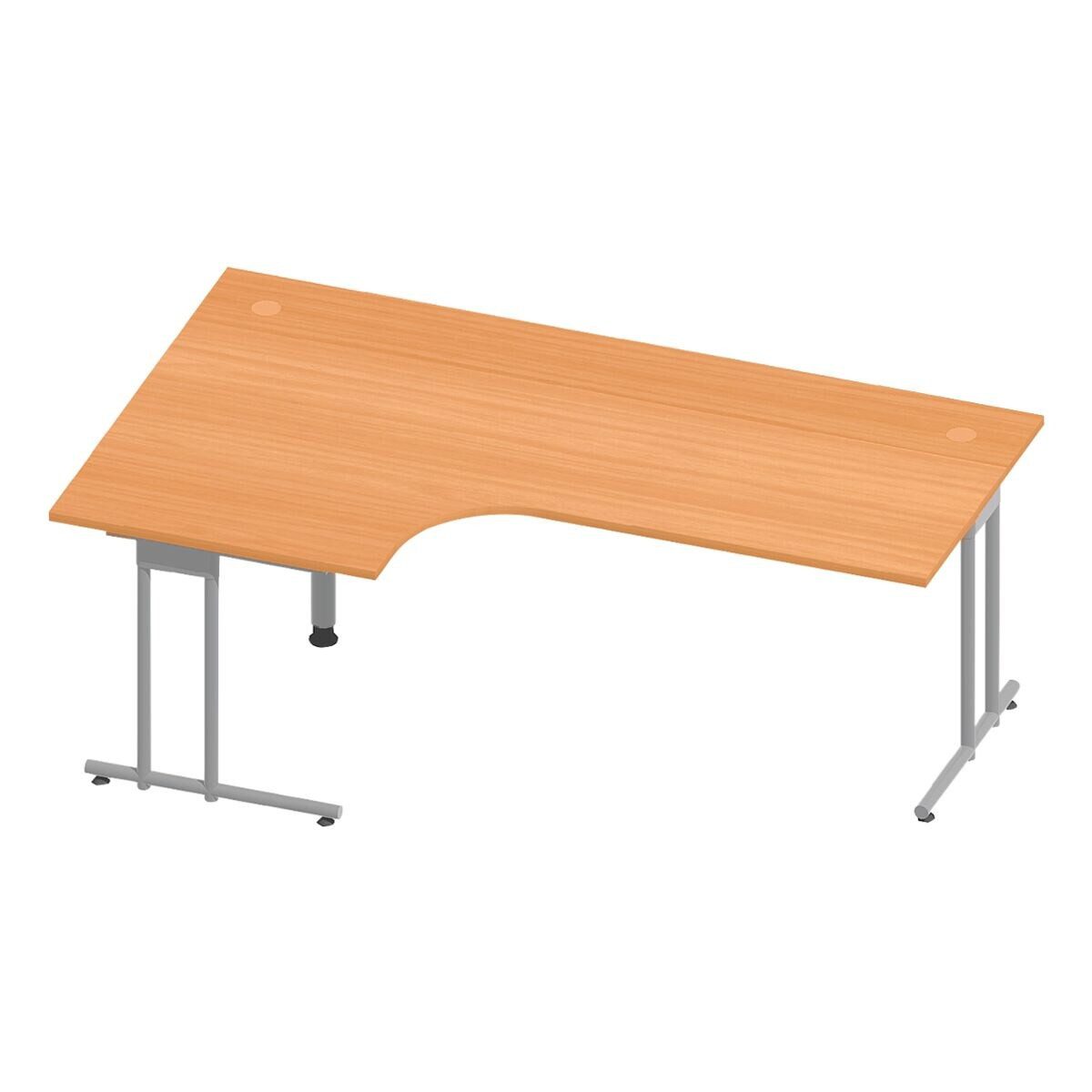 HAMMERBACHER Eckschreibtisch Flexiline II, Winkelschreibtisch 90°, Breite 200 cm, C-Fuß mit Stützfuß