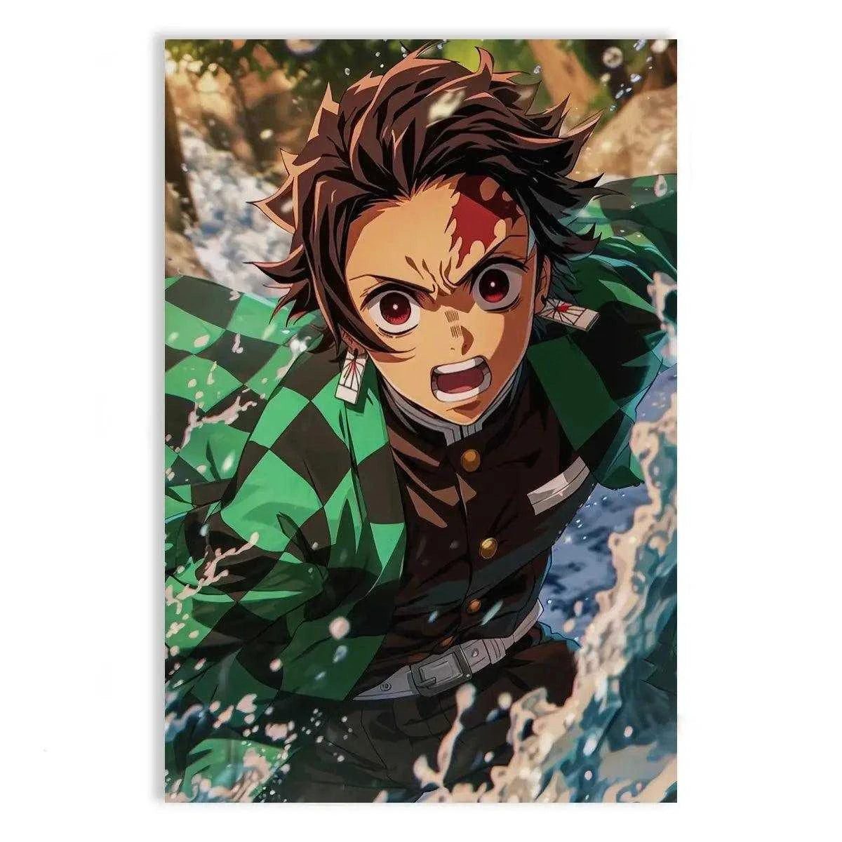 Wanddekoobjekt Tanjiro Water Breathing - Demon Slayer - Anime Leinwandbild