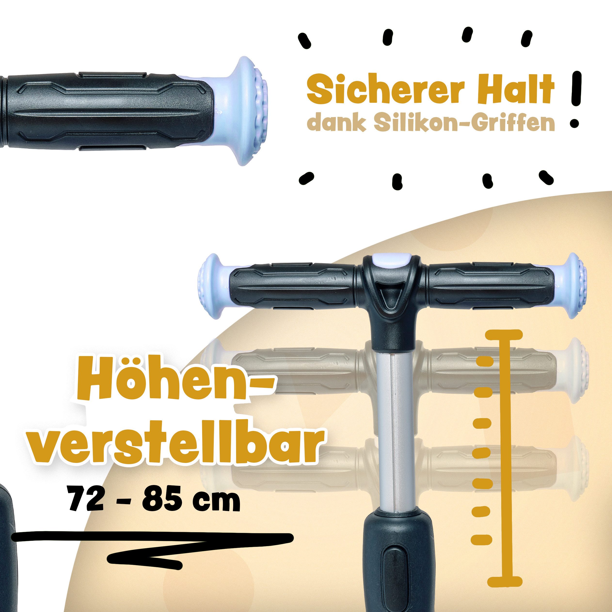 Apollo Dreiradscooter LED Kinderscooter Kids pro 4, Kinderroller mit LED Wheels, höhenverstellbar Für Kinder ab 3 Jahren