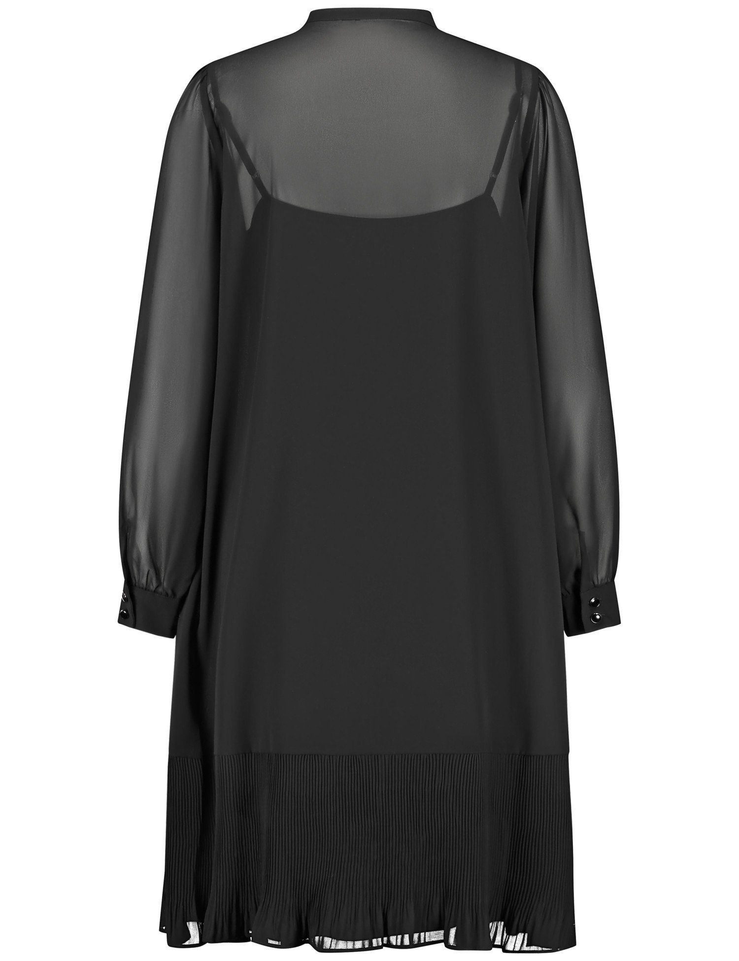 GERRY WEBER Midikleid semitransparentem mit Kleid Schwarz Overlayer Zartes