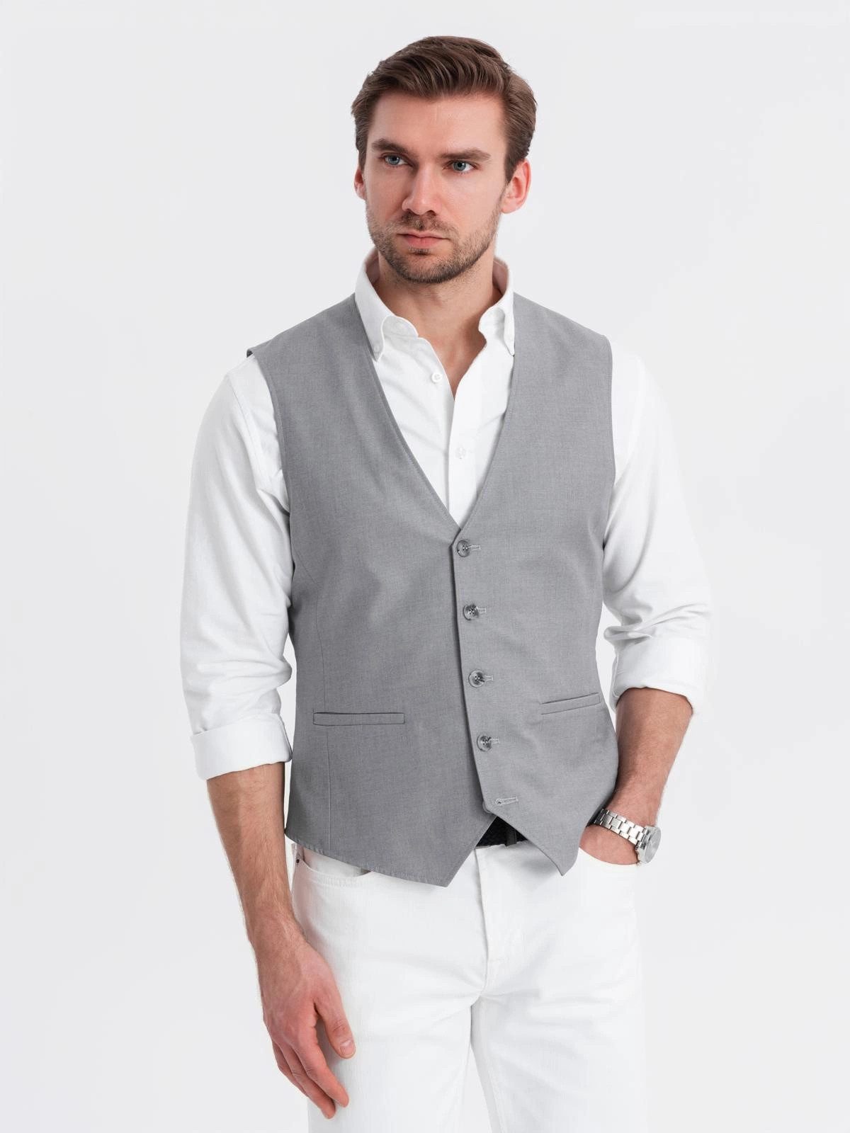 OMBRE Anzugweste Herren Anzugweste ohne Revers günstig online kaufen