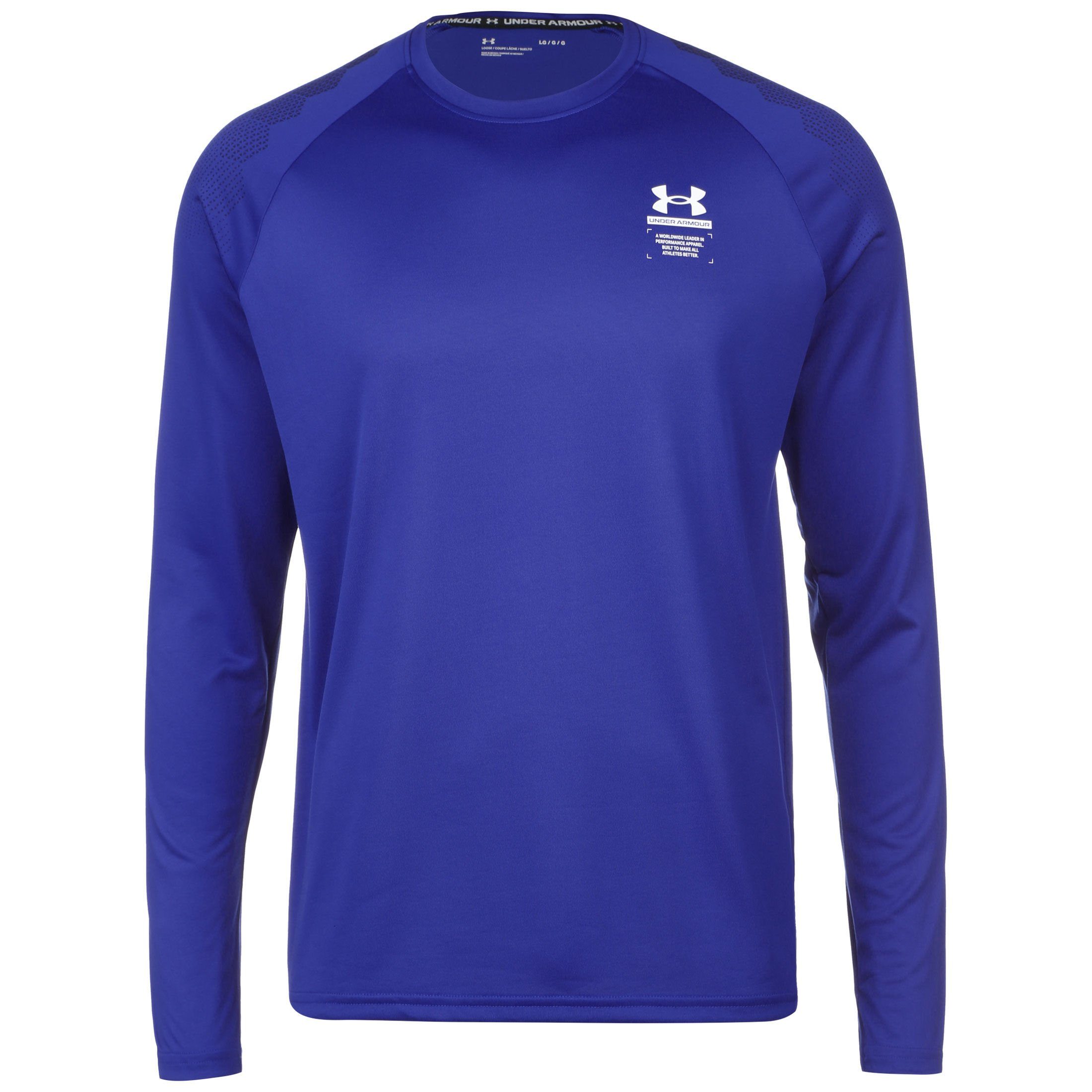 Under Armour® blau Herren / Longsleeve Trainingspullover weiß Armourprint