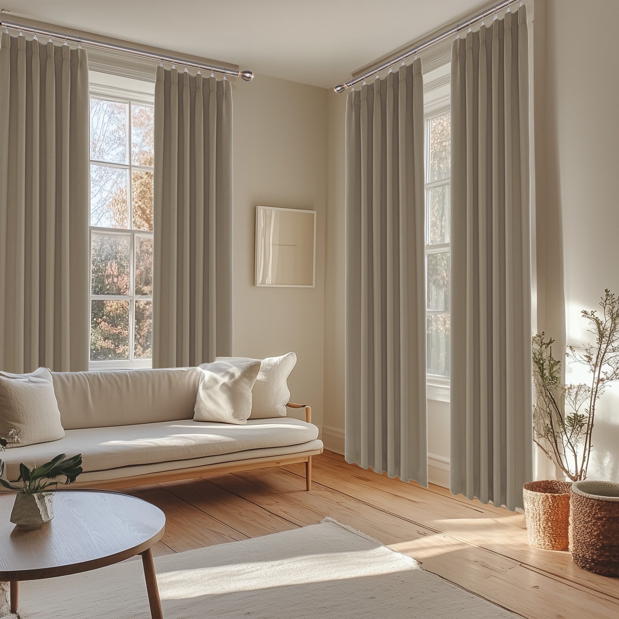 Deconovo Verdunkelungsvorhang Gardinen mit Kräuselband Blickdicht günstig online kaufen