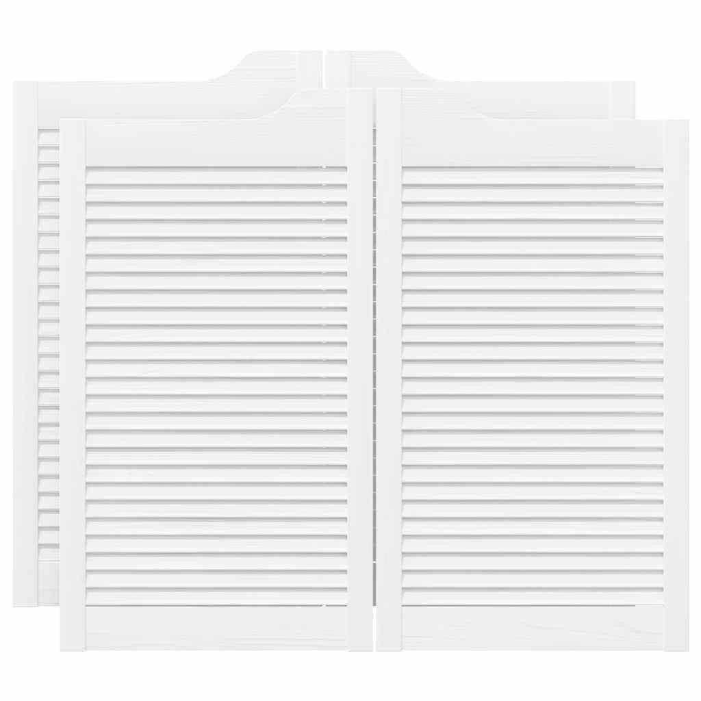 vidaXL Zimmertür Schwingtüren Lamellen-Design 2-Paar Weiß 90x100 cm Innentür Zimmertür