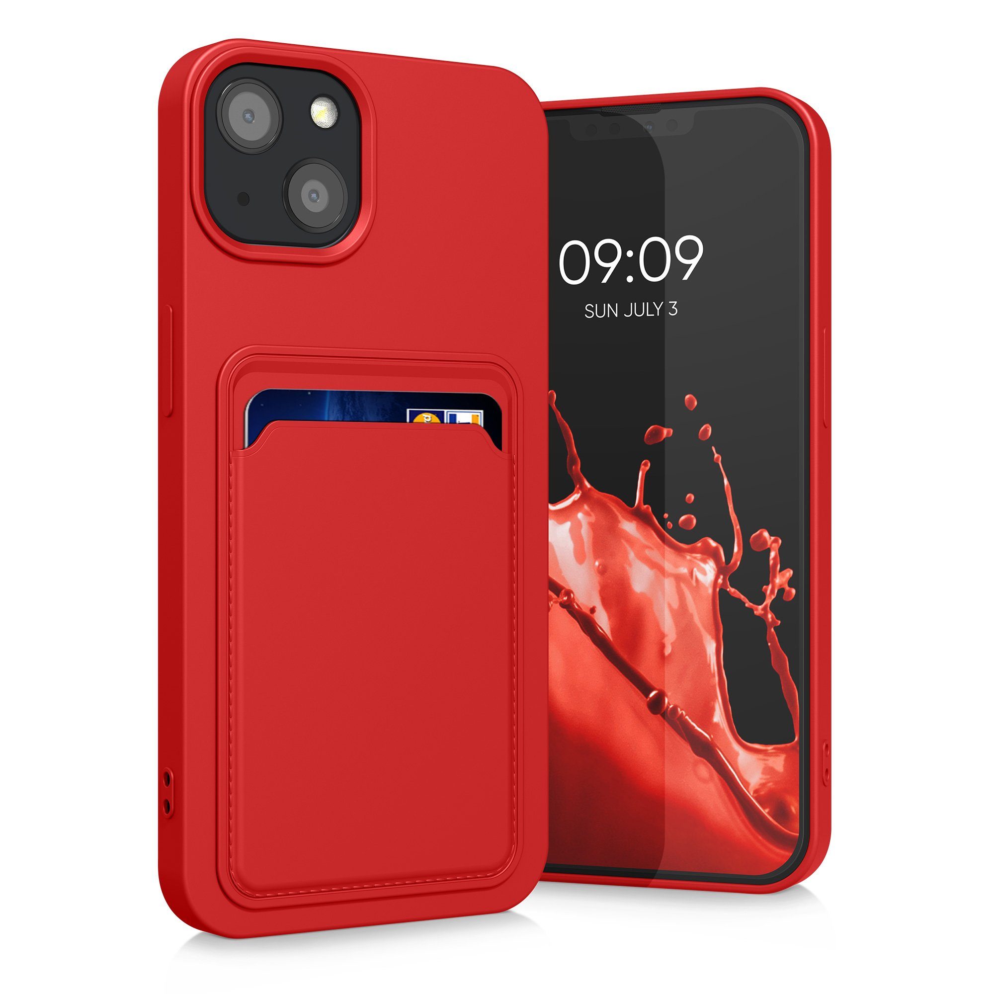 kwmobile Handyhülle Hülle für Apple iPhone 13, Handyhülle mit Fach für Karten - Handy Cover Case