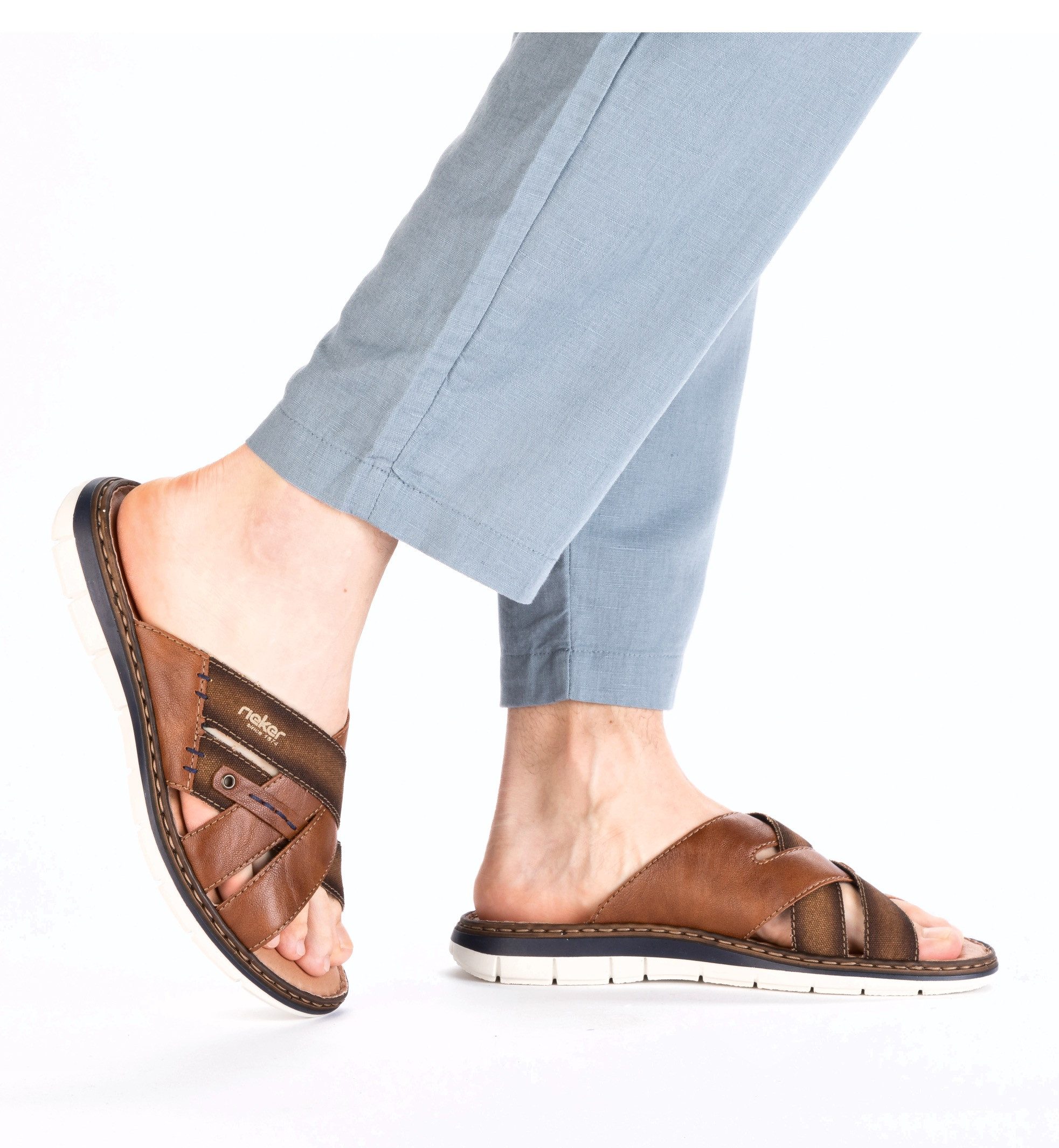 Rieker Pantolette, Sommerschuh, Schlappen, Poolslides, mit Leder-Innensohle