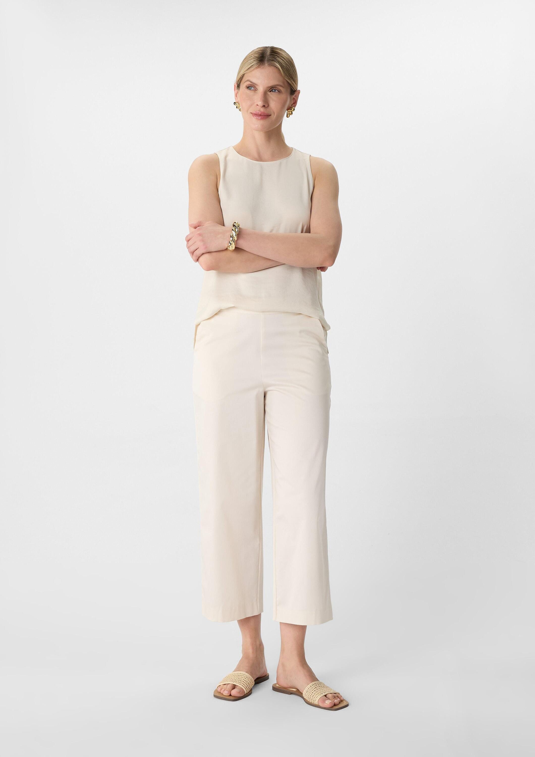 comma Culotte Hose Crop-Hose aus Popeline im Relaxed Fit