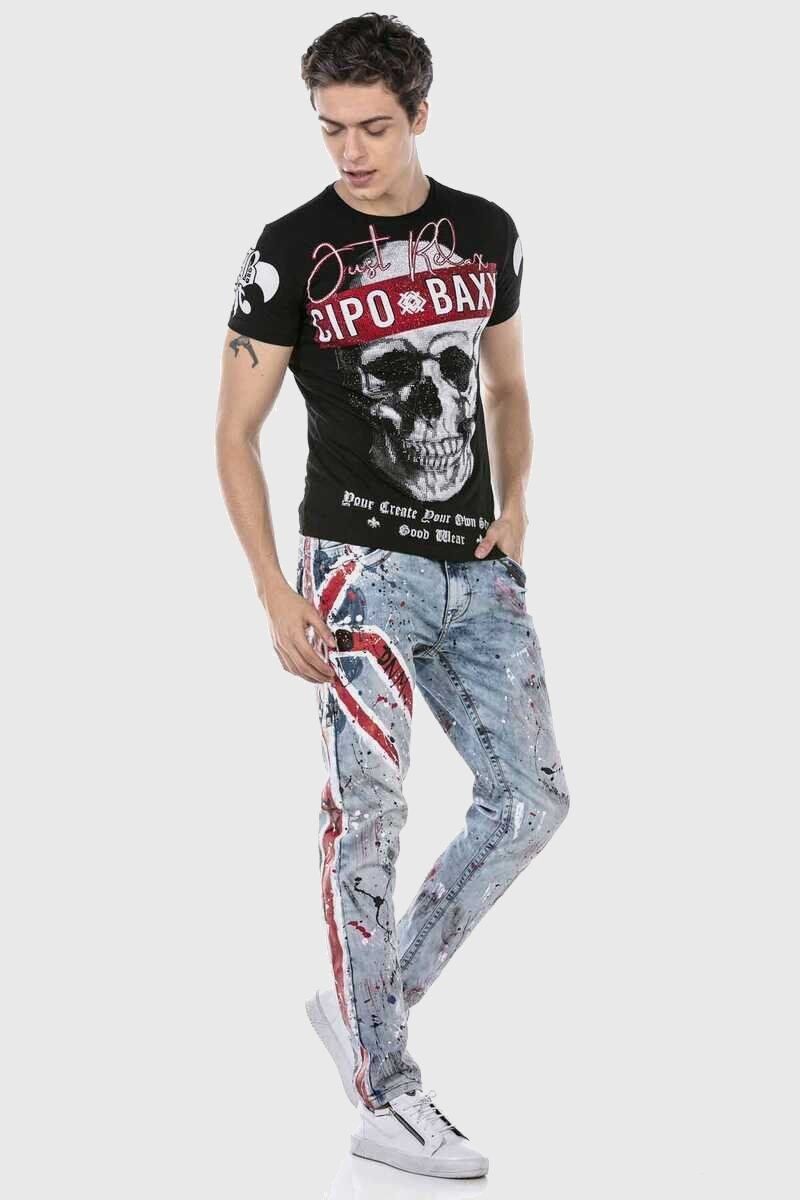 Cipo & Baxx 5-Pocket-Jeans Jeans mit coolem Print
