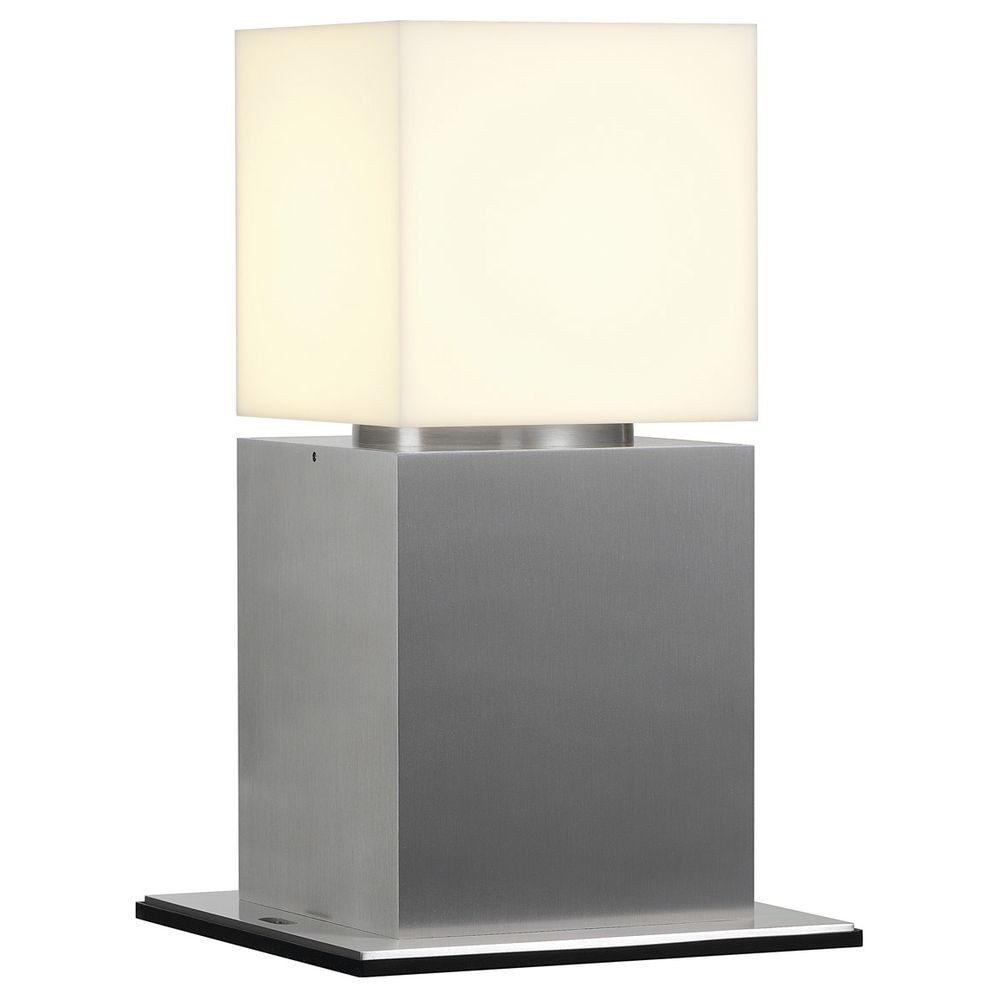 SLV Außen-Stehlampe Square Pole, E27, Outdoor Stehleuchte, alu gebürstet, max. 20W, IP44