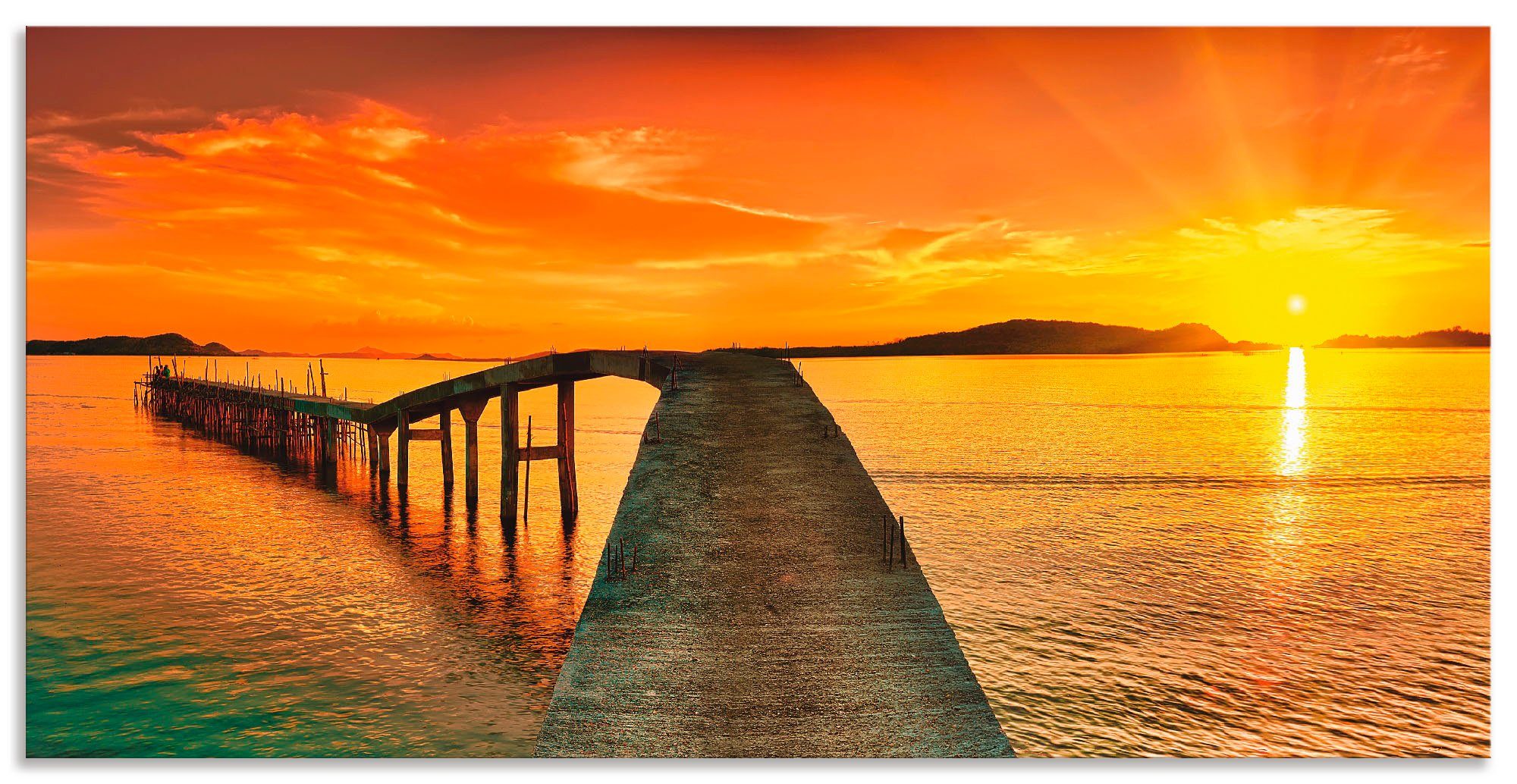 Artland Wandbild Sonnenaufgang über dem Meer, Gewässer (1 St), als Alubild, Leinwandbild, Wandaufkleber oder Poster in versch. Größen