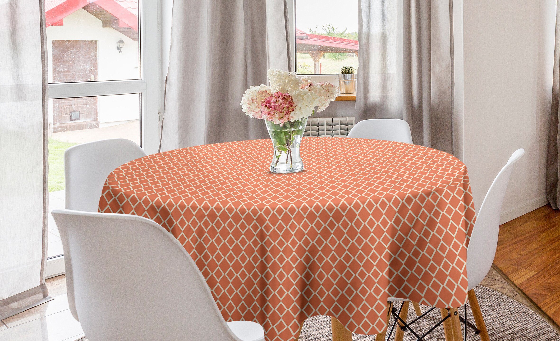 Tischdecke Checkered Tischdecke Moderne Fliesen Kreis Abdeckung Dekoration, Geometrisch Abakuhaus für Esszimmer Küche