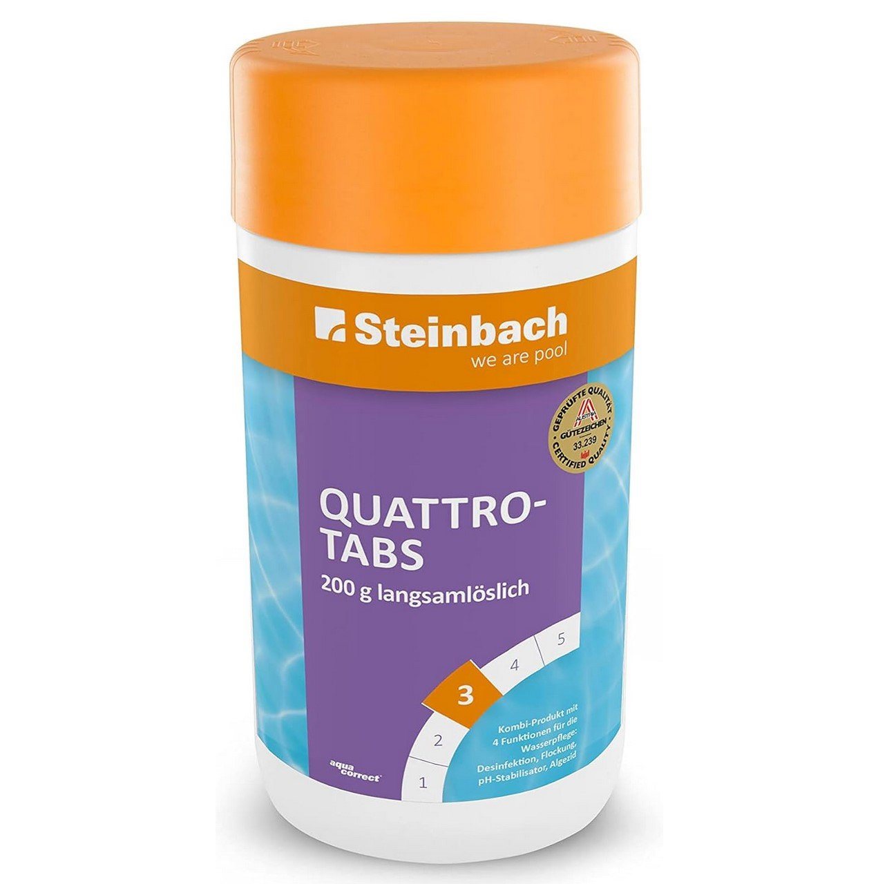 Steinbach Pool Poolpflege STEINBACH Poolpflege Quattrotabs 200g langsamlöslich, 1 Kg