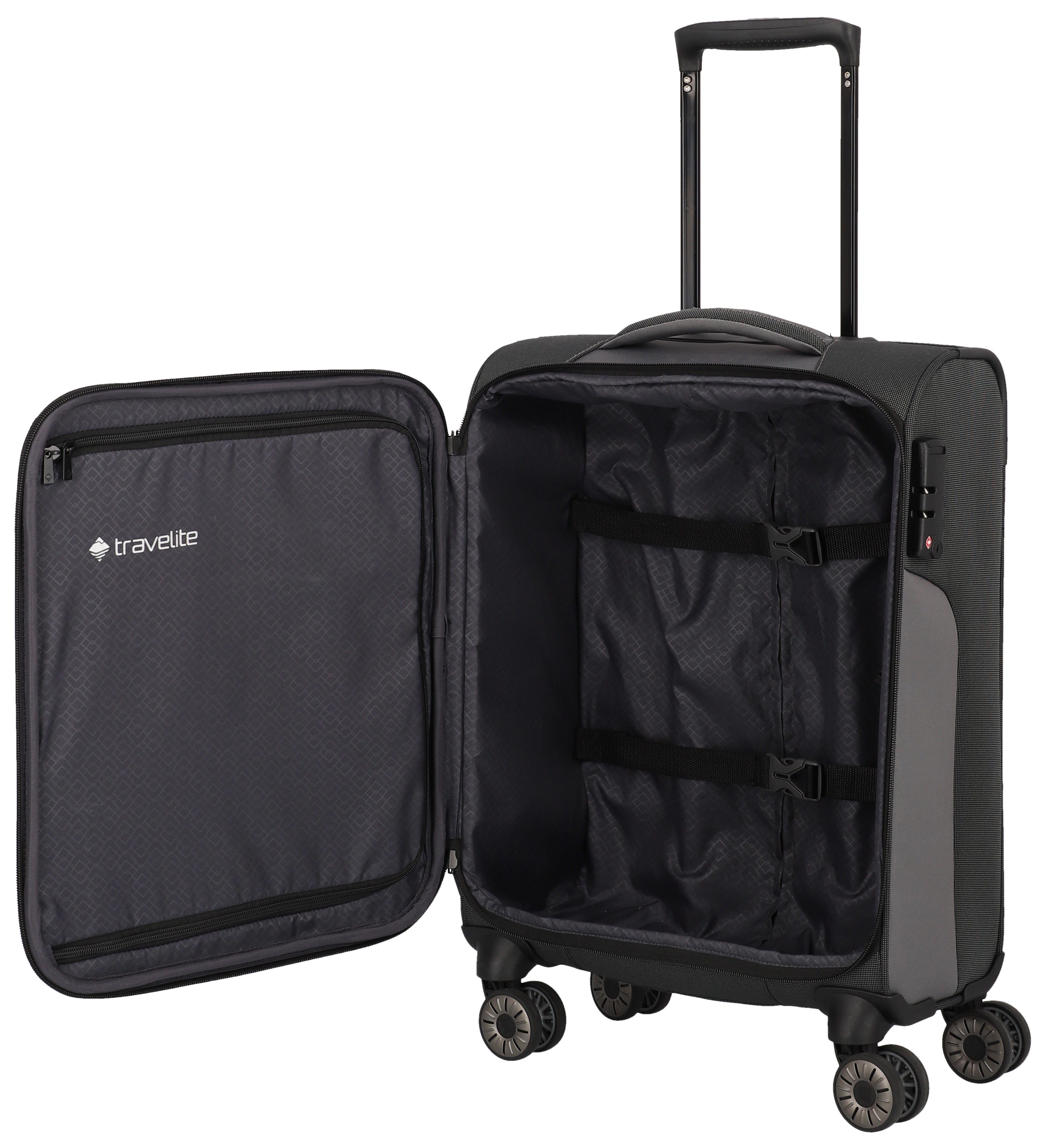 travelite Weichgepäck-Trolley VIIA, verschiedene Größen und Farben, 4 Rollen, Reisegepäck Trolley Koffer Weichgepäck TSA Schloss – Bild 5 von 5