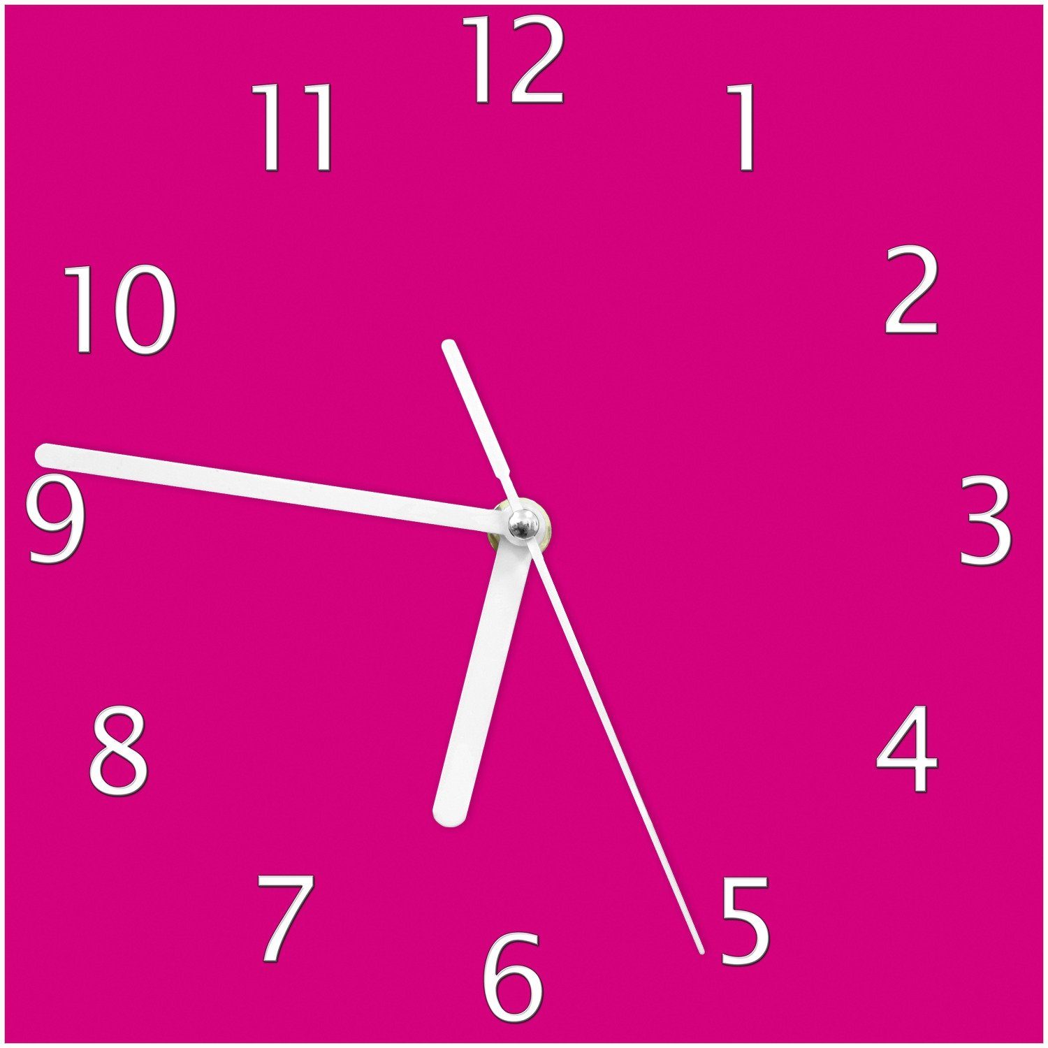 Wallario Wanduhr Glasuhr - Motiv: Pink (lautloses Uhrwerk)