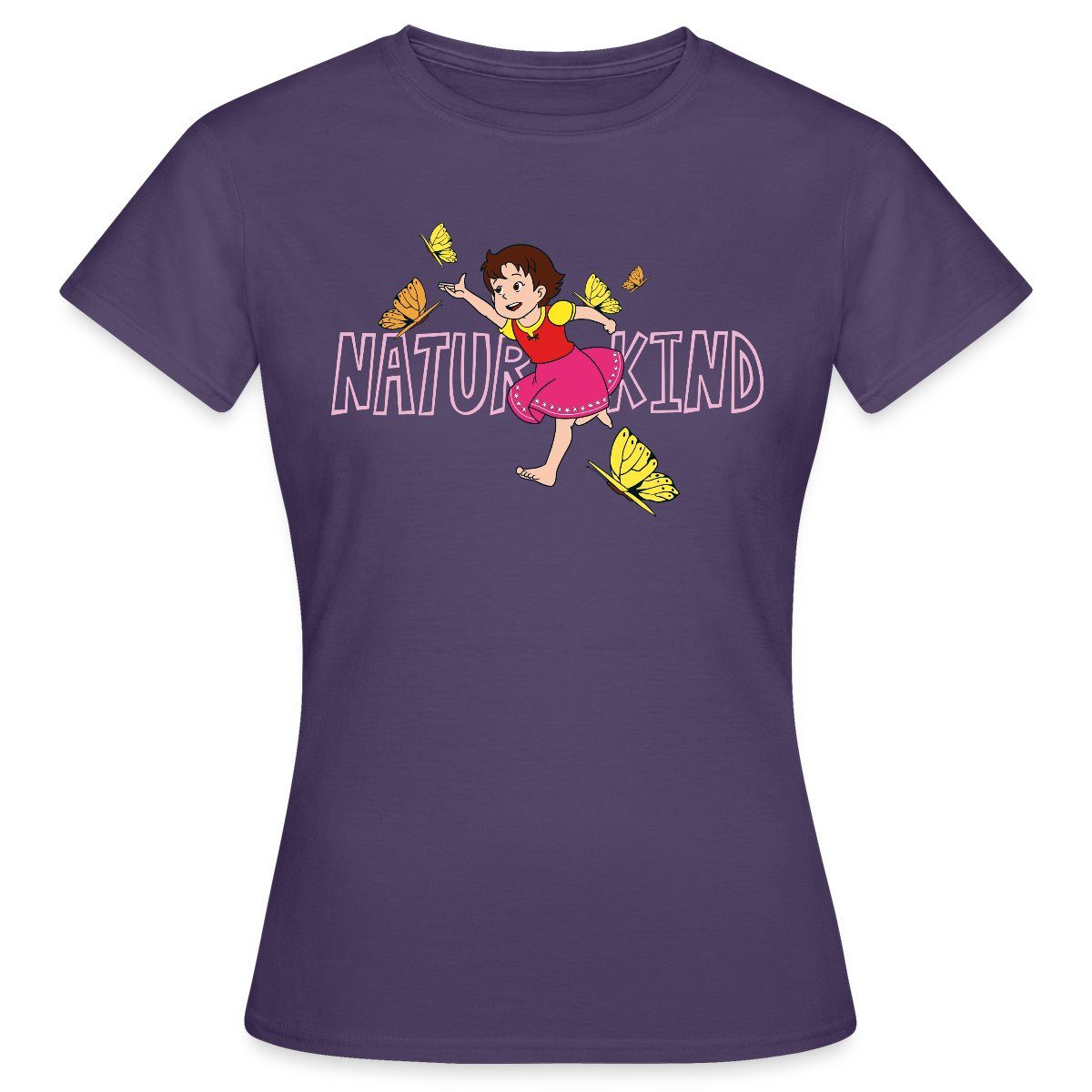Spreadshirt T-Shirt Heidi Naturkind Schmetterlinge Frauen günstig online kaufen