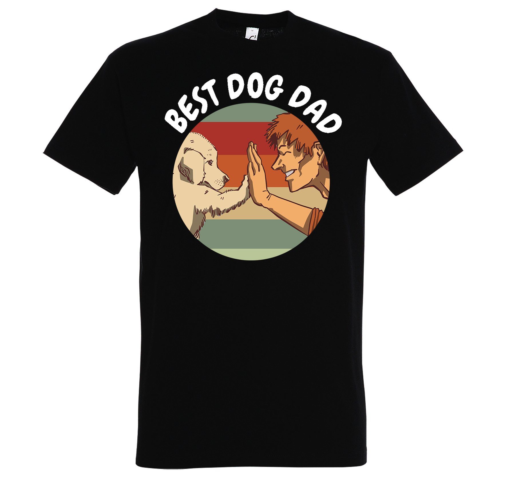 Frontprint Dad Designz mit lustigem Schwarz Youth Dog Best T-Shirt Shirt Herren Hunde