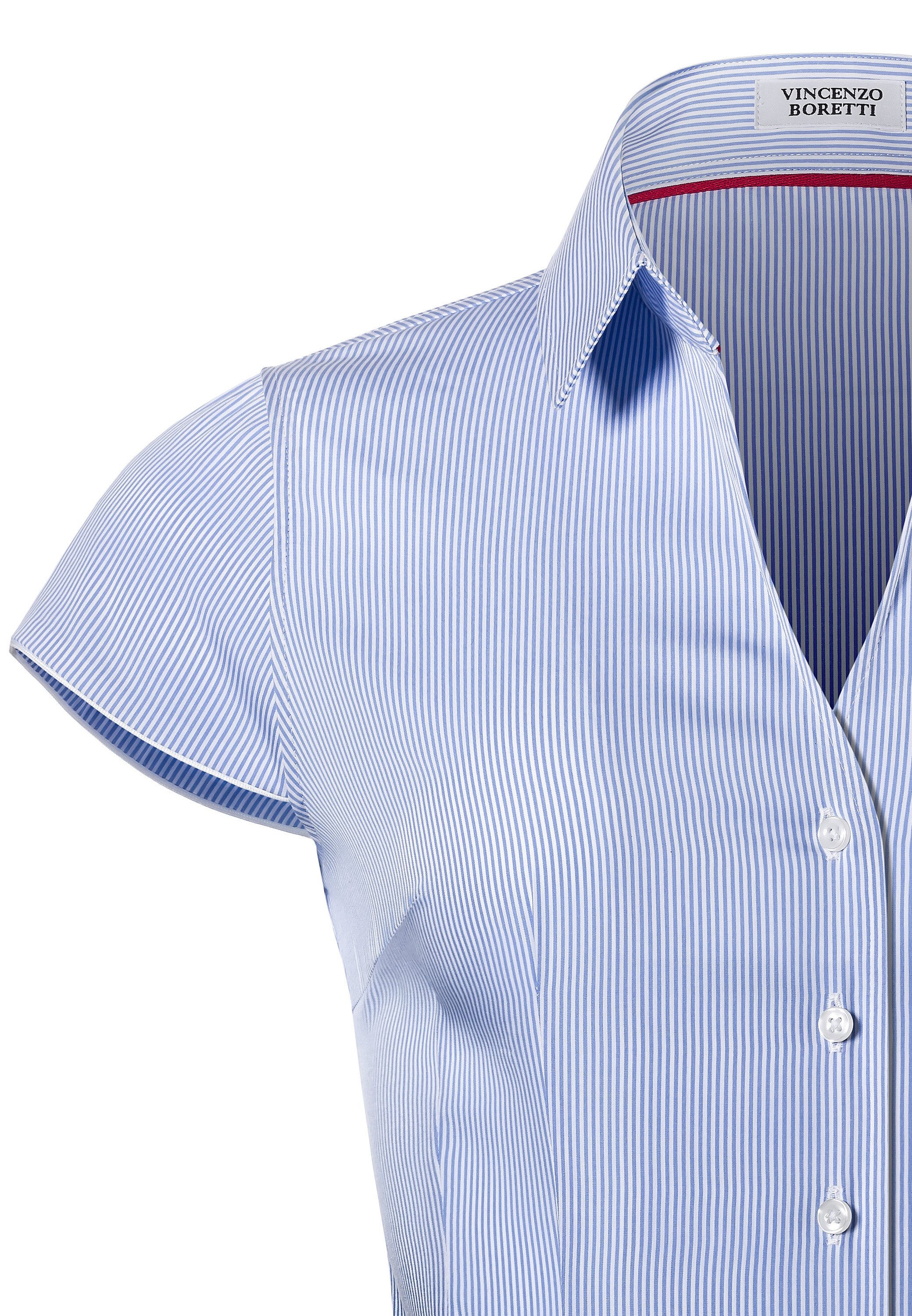 Vincenzo Boretti Klassische Bluse leicht tailliert Kurzarm günstig online kaufen