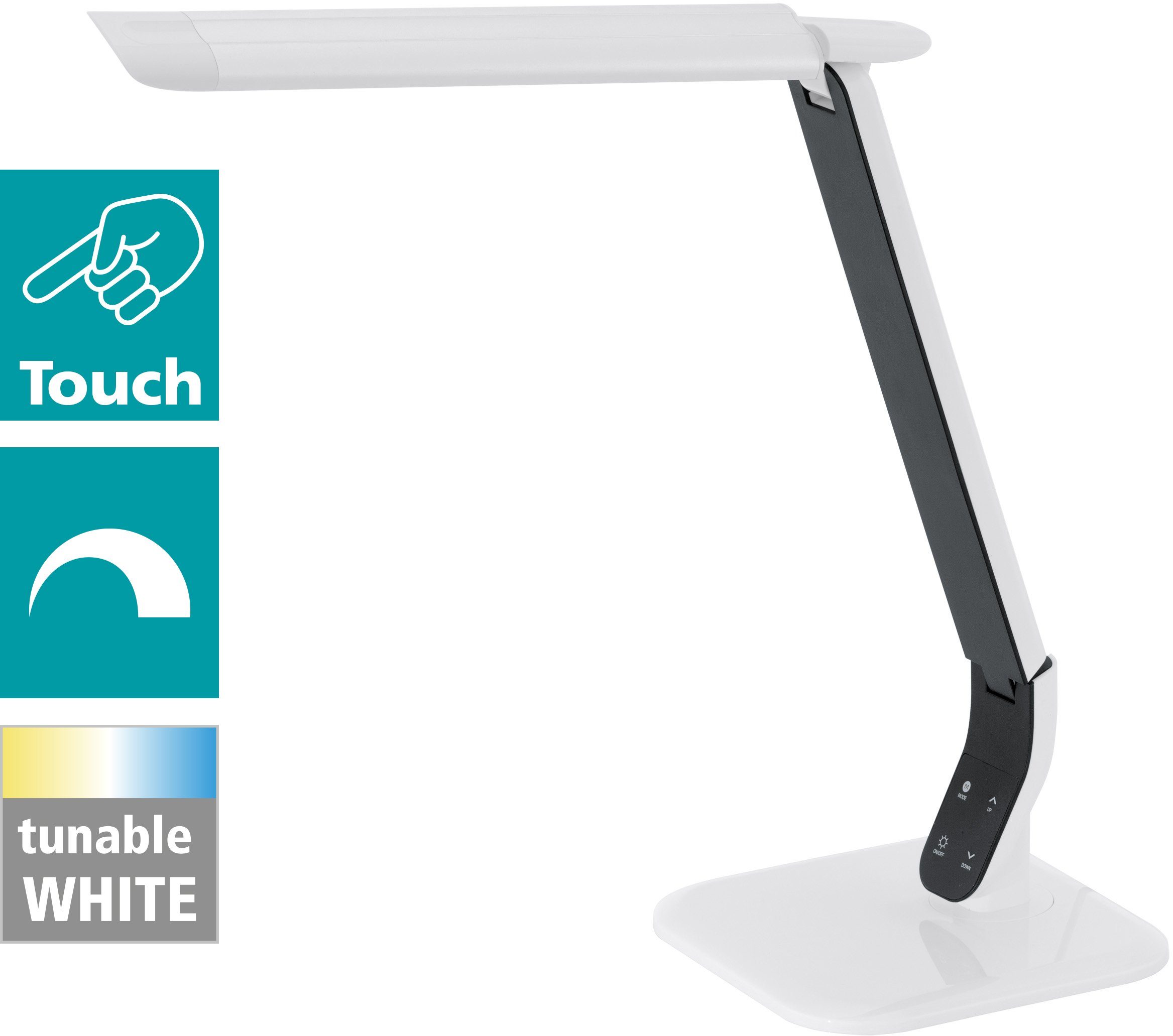 EGLO Tischleuchte SELLANO Tischlampe, Kunststoff und Stahl, IP20, Schreibti günstig online kaufen