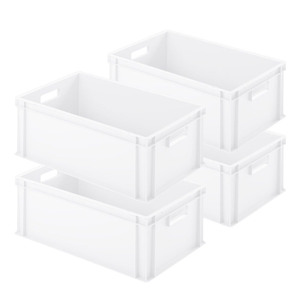 BRB-Lagertechnik Aufbewahrungsbox 4 Eurobehälter mit 2 Durchfassgriffen, LxBxH 600x400x220 mm, Idealer Lager- und Transportbehälter für Industrie und Handwerk