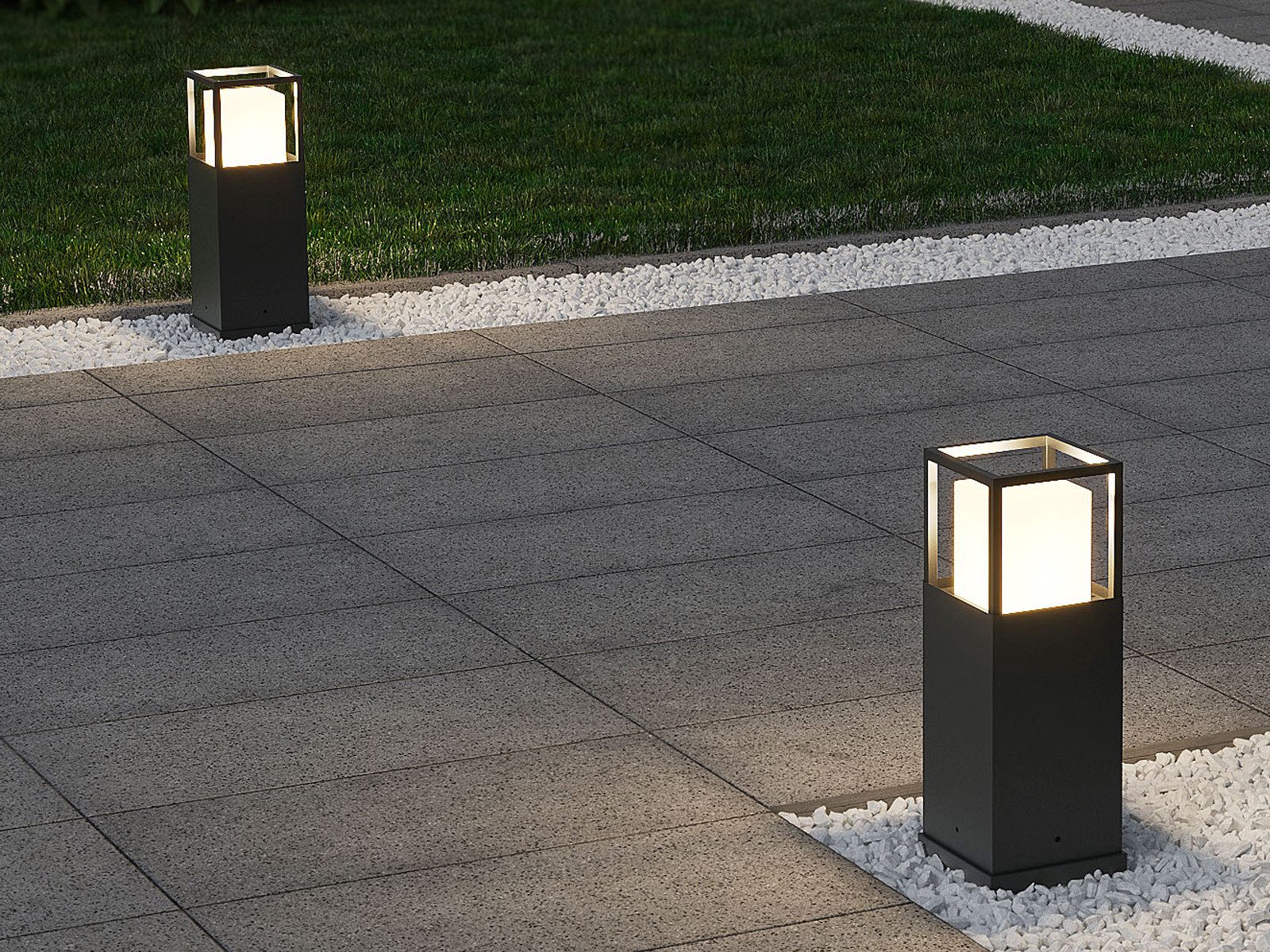 TRIO Leuchten LED Sockelleuchte, Farbsteuerung, LED fest integriert, 1x LED 14,5 Watt, 1450 Lumen, Warmweiß, 2er Set Gartenweg-Beleuchtung, Gartenleuchte mit Strom, Terrassenlampe