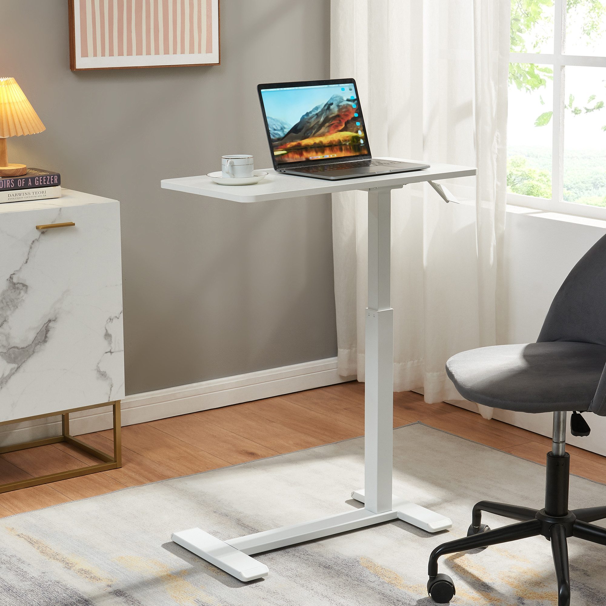 en.casa Laptoptisch, höhenverstellbar »Klirg« rollbar 66-92x68x36 cm Weiß günstig online kaufen