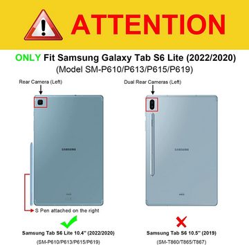 Fintie Tablet-Hülle Hybrid Hülle für Samsung Galaxy Tab S6 Lite 10.4 2022/2020 SM-P610/P613/P615/P619 - Stoßfeste Abdeckung mit Transparent Hartschalen Schutzhülle und Stifthalterung