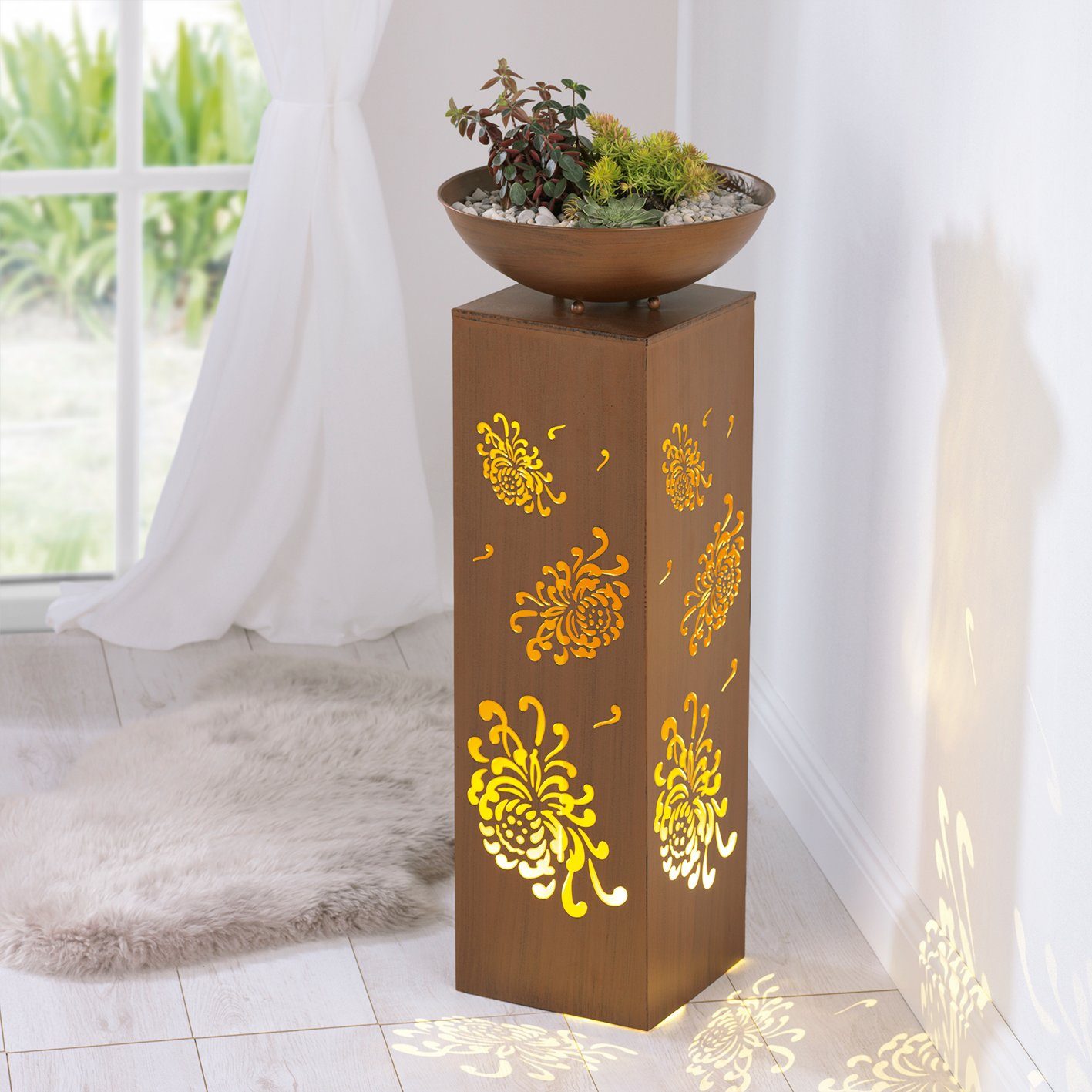 EASYmaxx Dekosäule, Pflanzschale Garten Dekoration Deko Pflanzgefäß