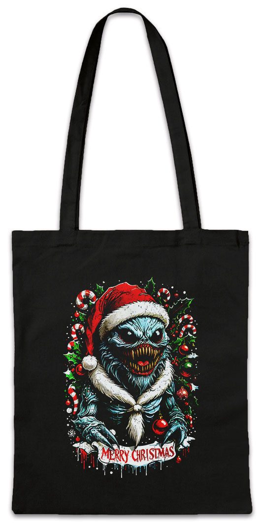 Urban Backwoods Beuteltasche Merry Christmas Monster Stofftasche Happy Santa X-Mas Claus Critter (1-tlg), Weihnachten Critters Sci-Fi Weihnachtsmann