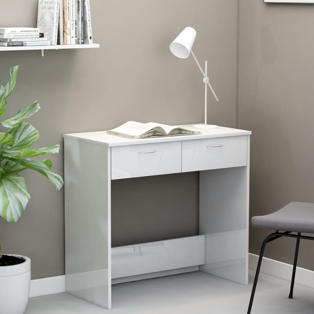 Schreibtisch cm vidaXL Hochglanz-Weiß Holzwerkstoff | Hochglanz-Weiß 80x40x75 Schreibtisch Hochglanz-Weiß