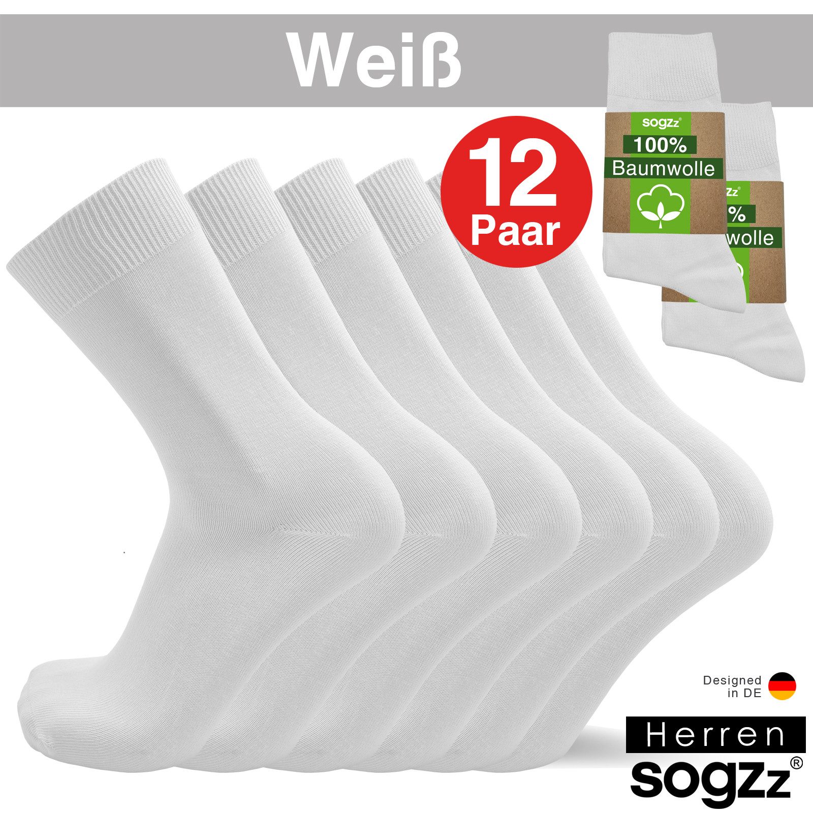 sogzz Businesssocken 6-12 Paar 100% Baumwolle Herren Herrensocken Schwarz Weiß Braun Blau (Business & Freizeit Socken, 12-Paar) – Bild 3 von 5