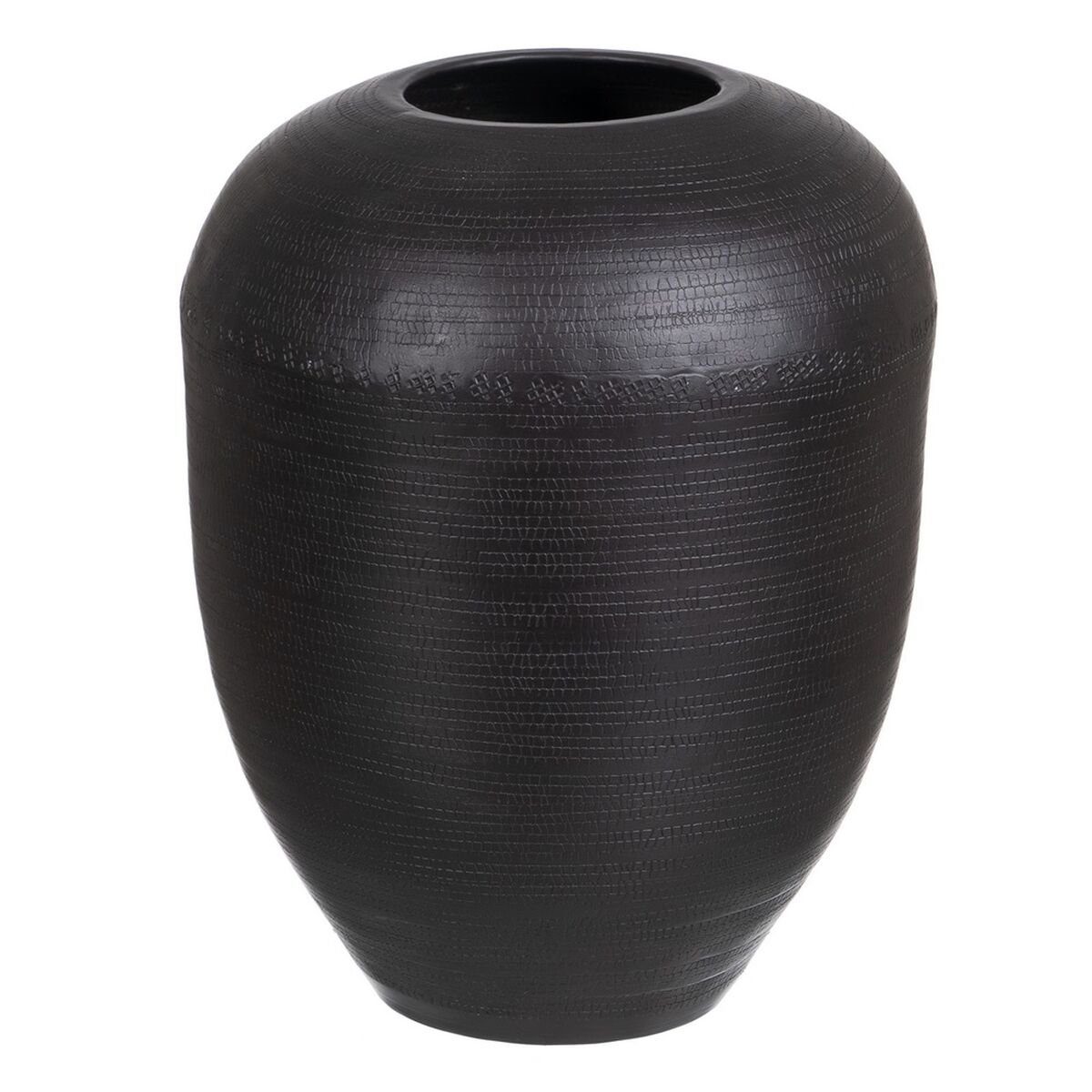 Bigbuy Dekovase Vase 25,5 x 25,5 x 33 cm Schwarz Aluminium