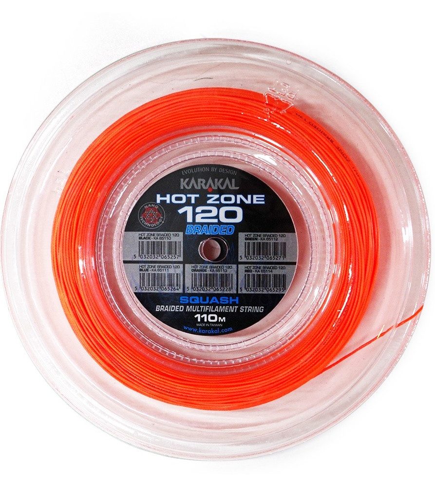 Squashsaite Hot Zone Braided 120 (Power+Kontrolle) 1.20mm orange 110m Rolle