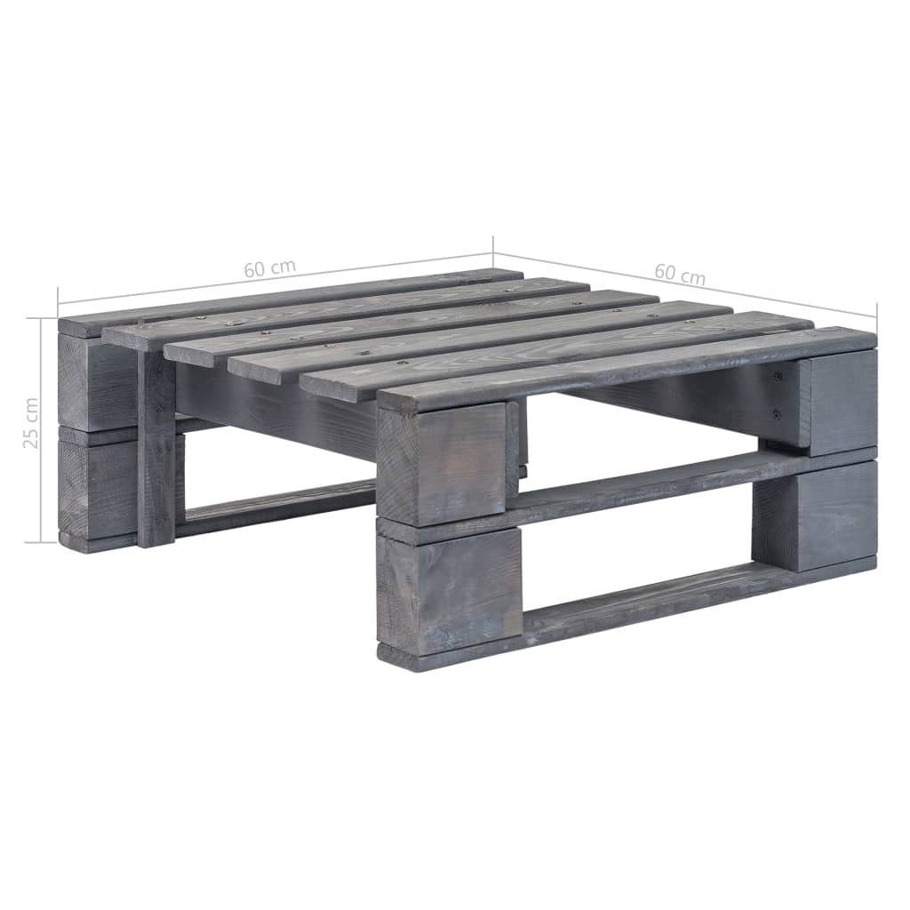vidaXL Gartenlounge-Hocker aus Kiefer in Grau (LxBxH: 60x60x25 cm)