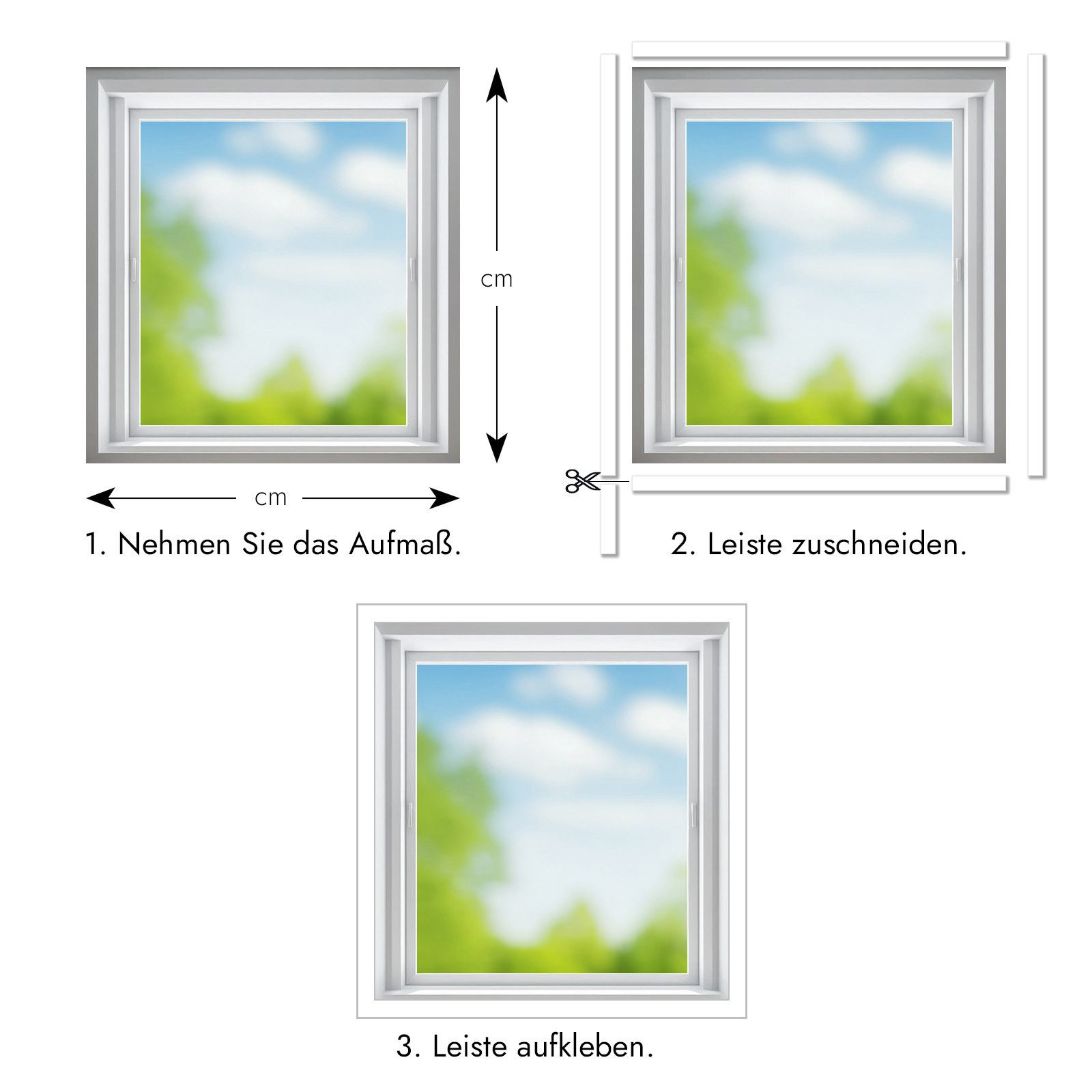 Nobily Fensterleiste PVC-Flachleiste, 80mm mit Lippe,selbstklebend, Zierleisten zur Montage, selbstklebend, Kunststoff, Farbe: Weiß
