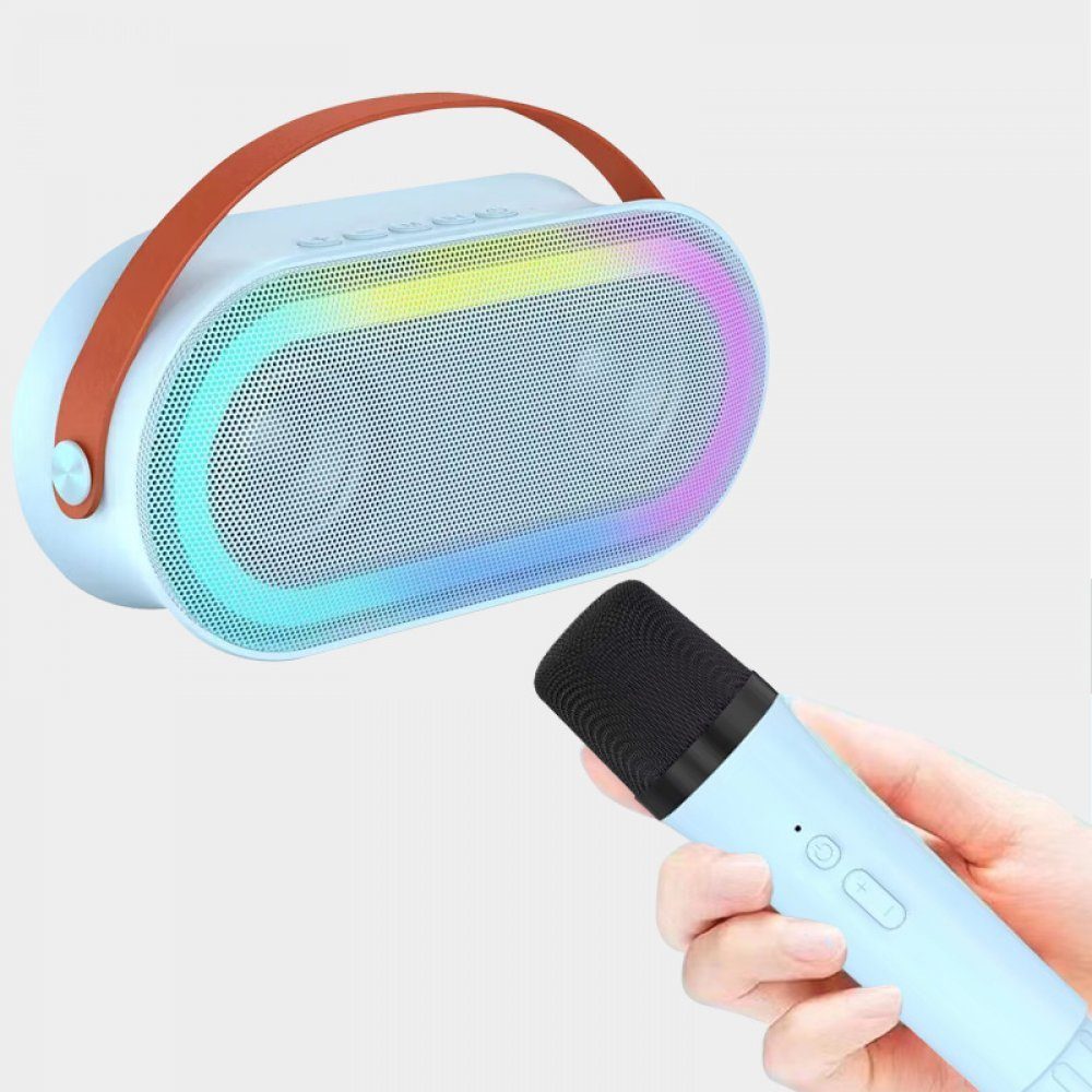 MOUTEN Tragbares Bluetooth-Freisprechmikrofon-Mikrofon-Set Bluetooth-Lautsprecher blau