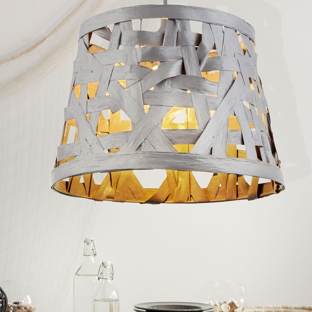 Globo Deckenleuchte, Leuchtmittel nicht inklusive, Design Hänge Decken Lampe grau Schlaf Gäste Zimmer Textil Schirm | Deckenlampen