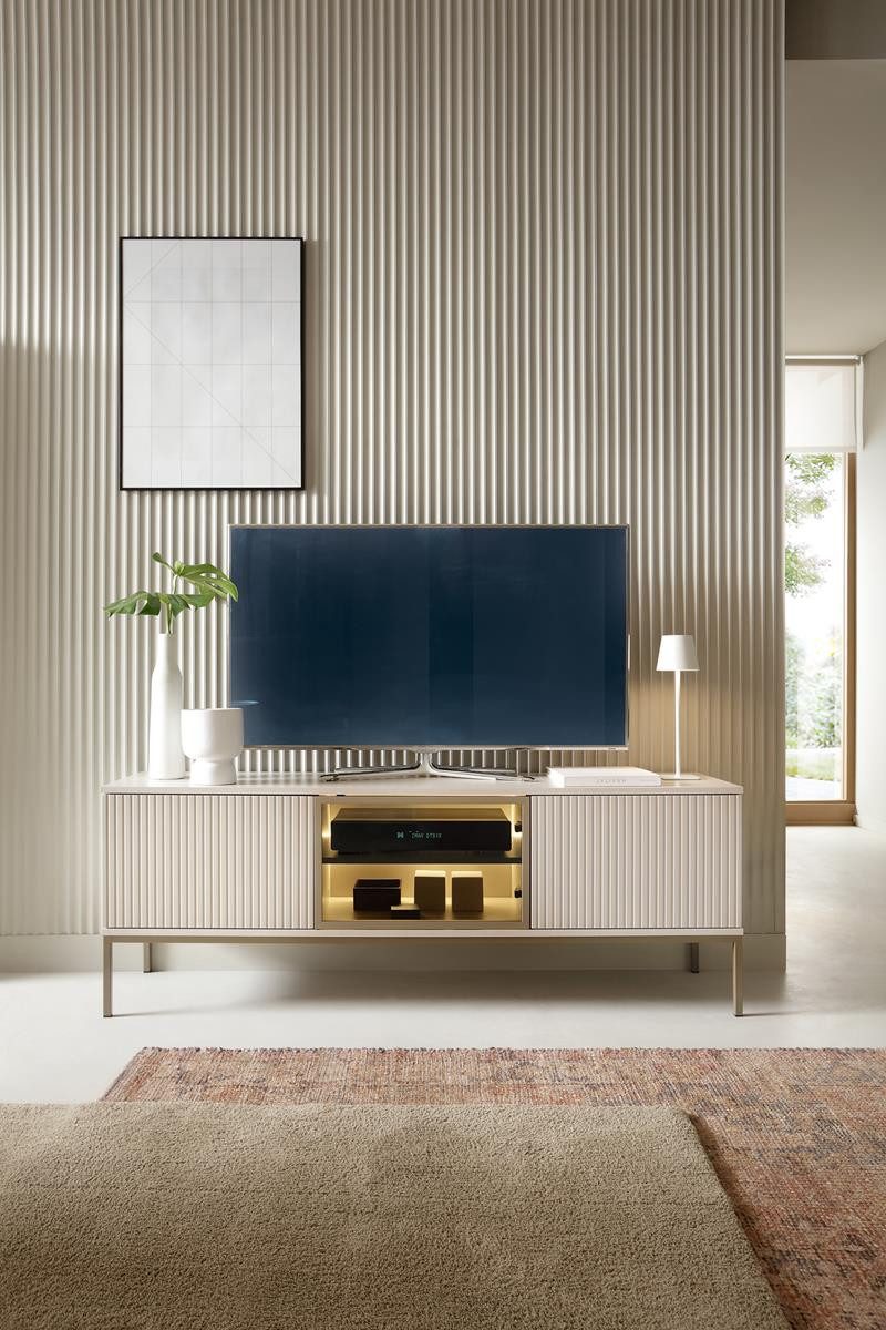 Compleo TV-Schrank LINO, TV Tisch gerifflete Front, Fernsehschrank Modern W günstig online kaufen