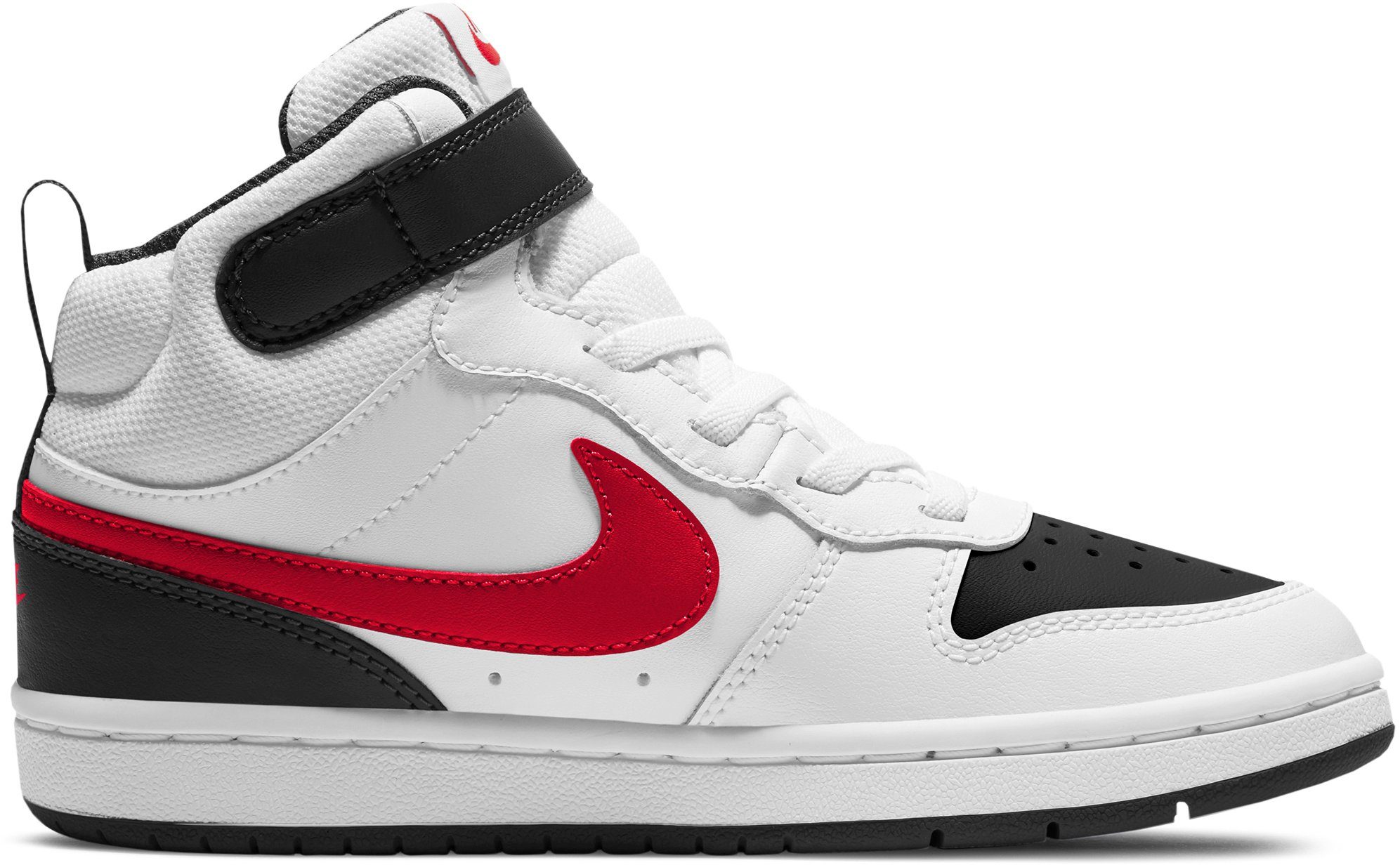 Nike den Design MID des Force Sneaker COURT (PS) Sportswear BOROUGH 2 1 auf weiß/rot Spuren Air