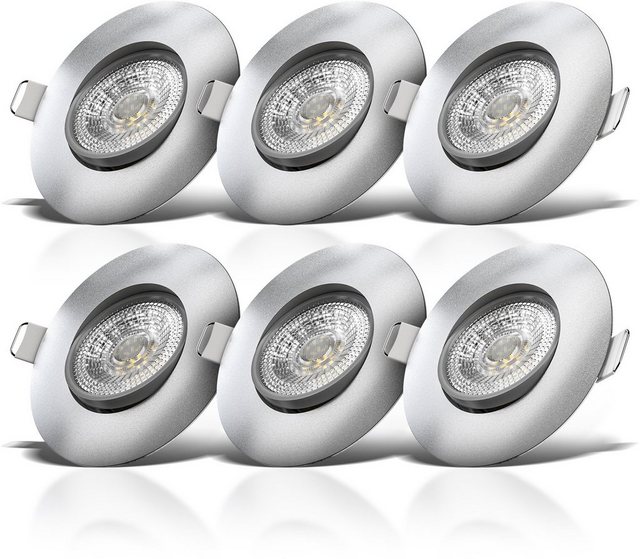 B.K.Licht LED Einbauleuchte, 6er Set schwenkbare Einbauleuchten, ultra flach (30mm)-Otto