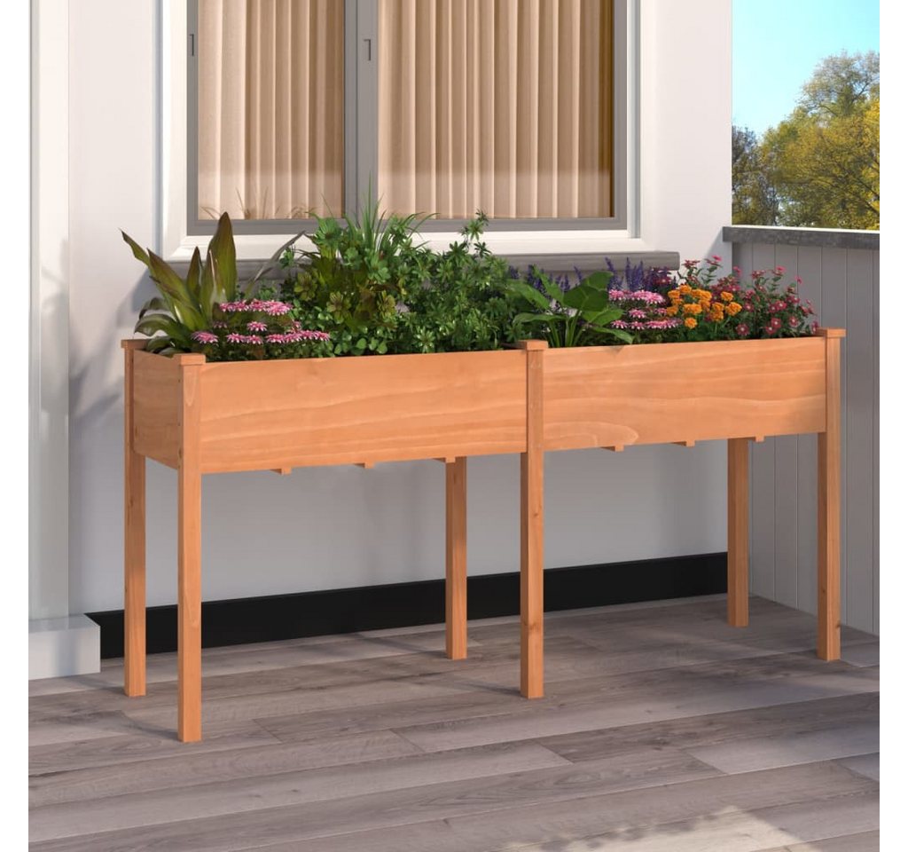 Thumbnail - vidaXL Pflanzkübel, Pflanzkasten mit Einsatz Braun 161x45x76 cm Massivholz Tanne