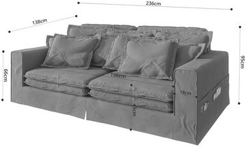 Home affaire 4-Sitzer ALISSAS mit vielen Kissen, Biesen an den Kissen, Hussenoptik, mit kleinen Taschen an der Seite zum Verstauen